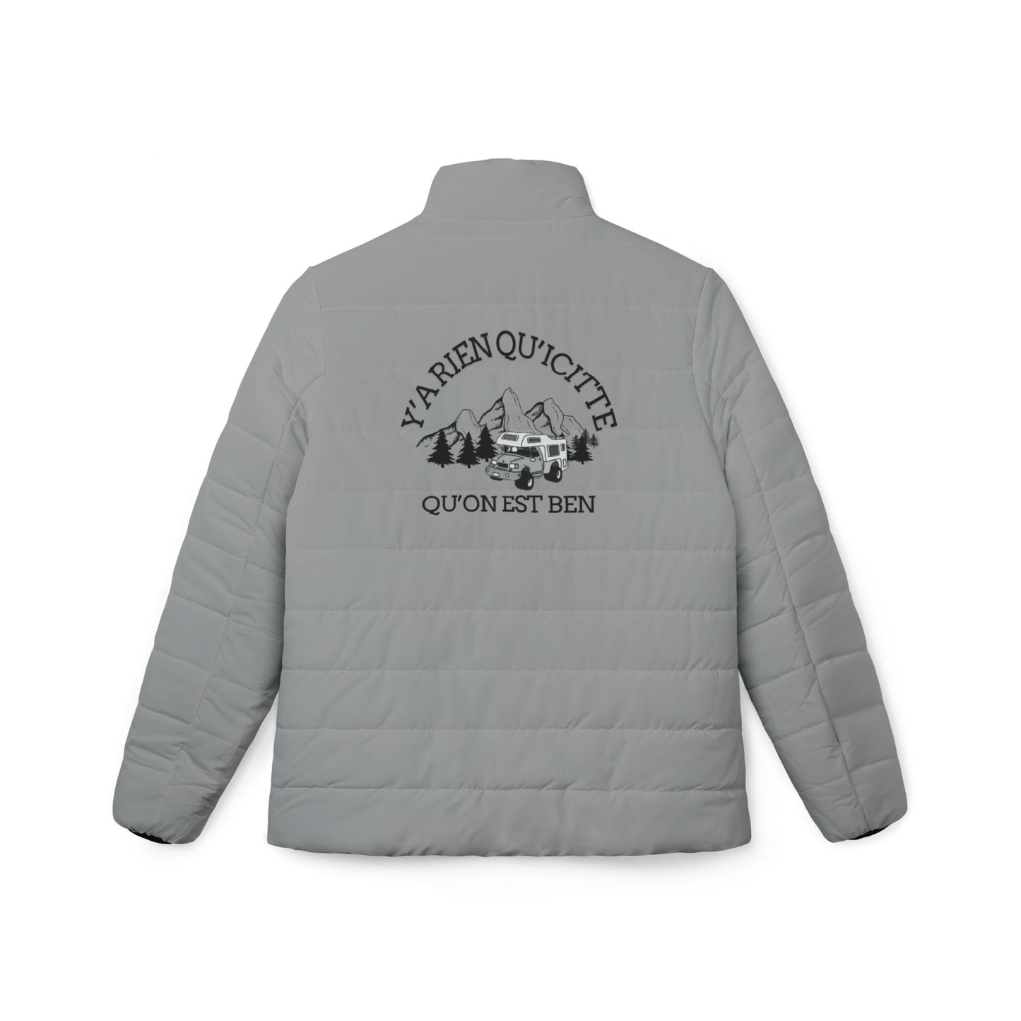 Cozy Women’s Puffer Jacket with Inspirational Quote - Crée_ation Nature DC