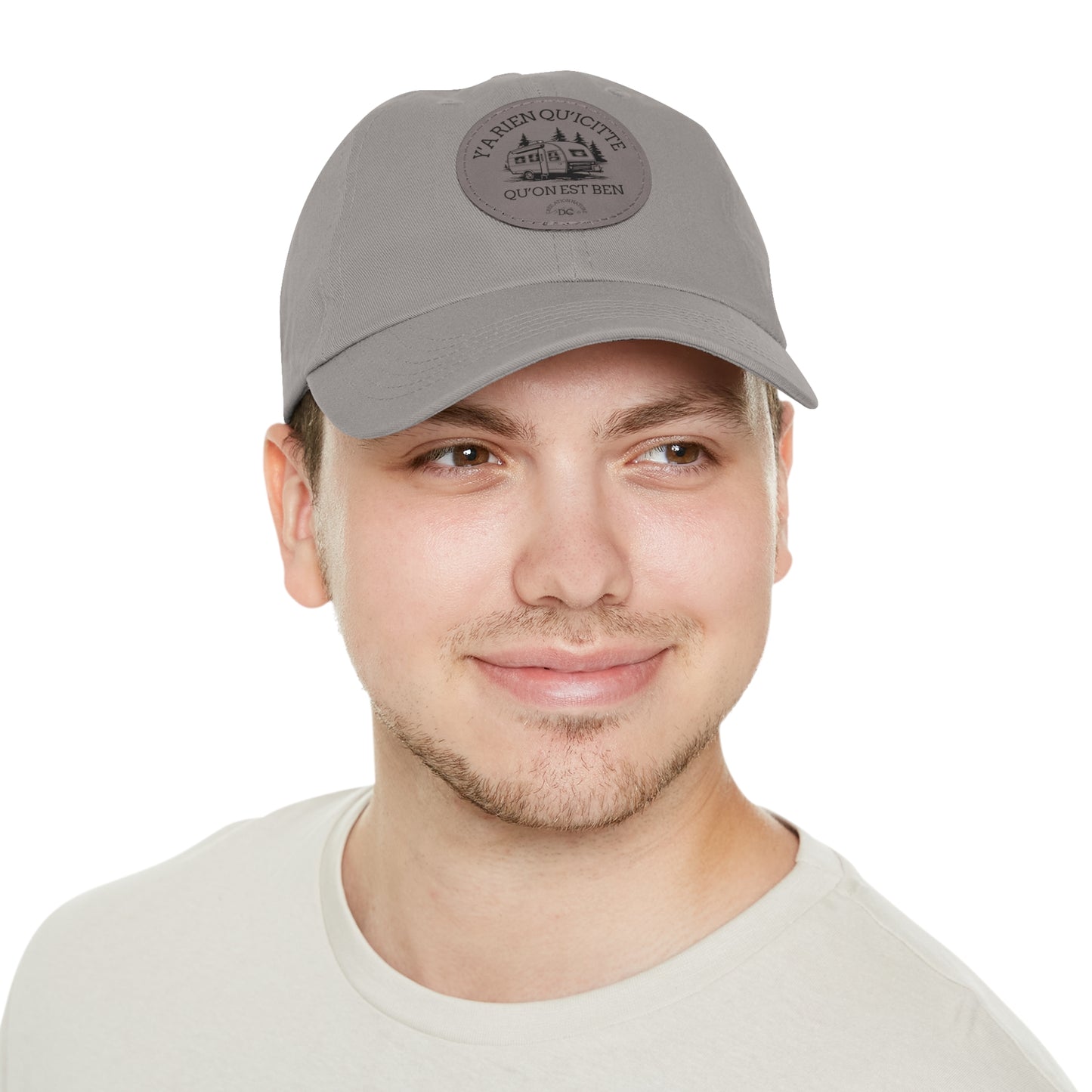 Casual Dad Hat with Leather Patch - "La Rien Qu'Quitte" - Crée_ation Nature DC