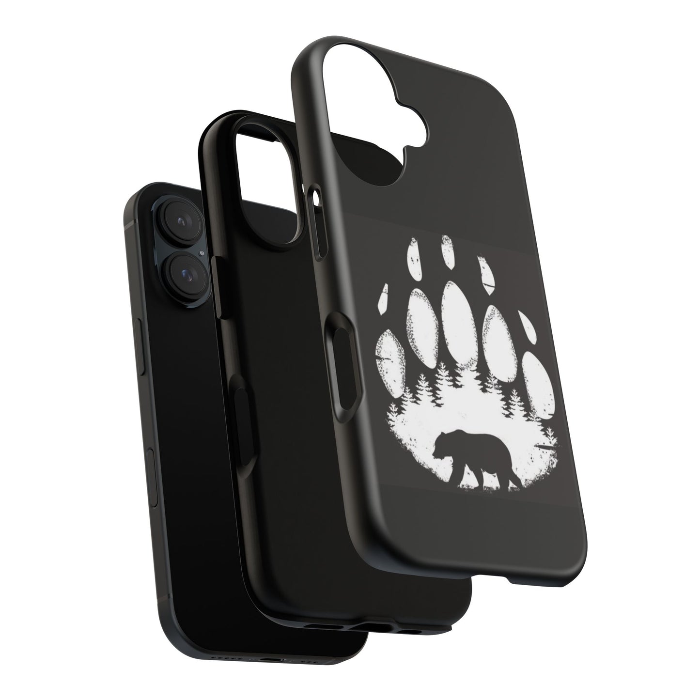 Bear Paw Print Phone Case - Tough and Stylish for Nature Lovers