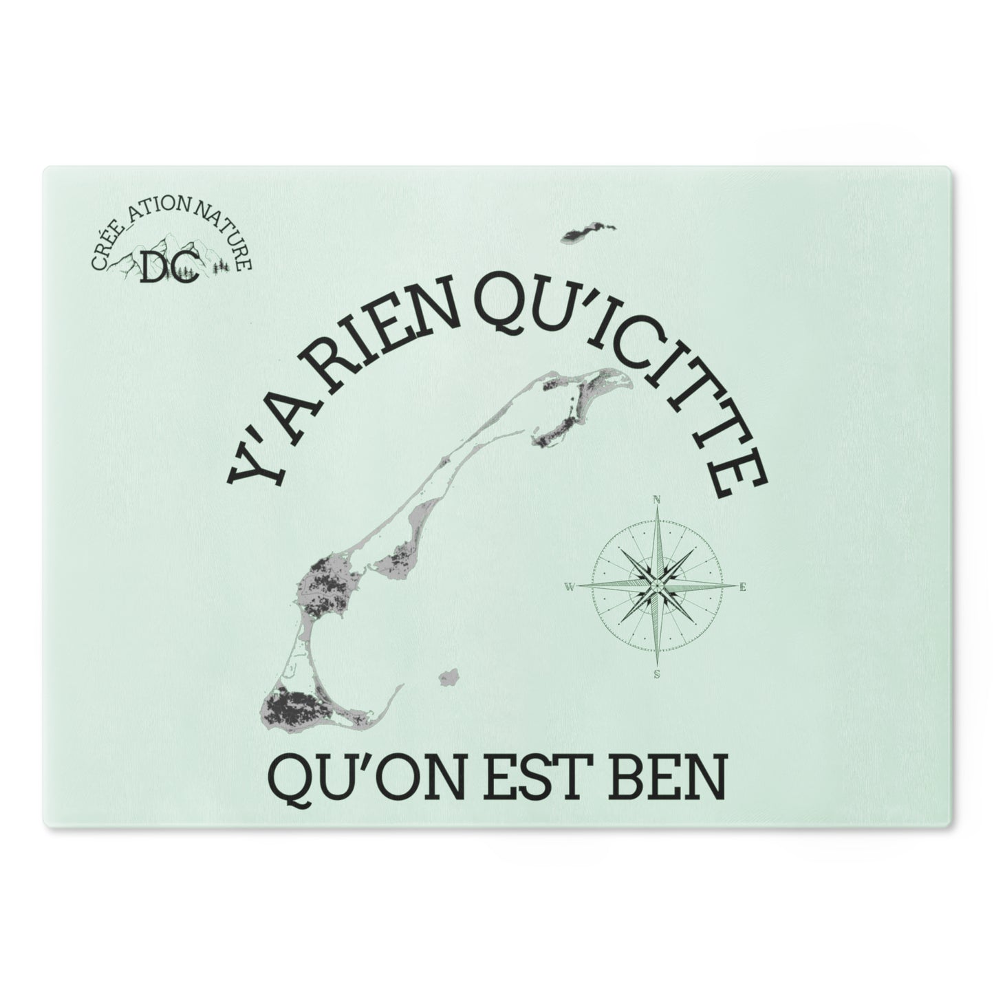 planche à découper en verre trempé-Coastal Cutting Board with Inspirational Quote -Crée_Ation Nature DC