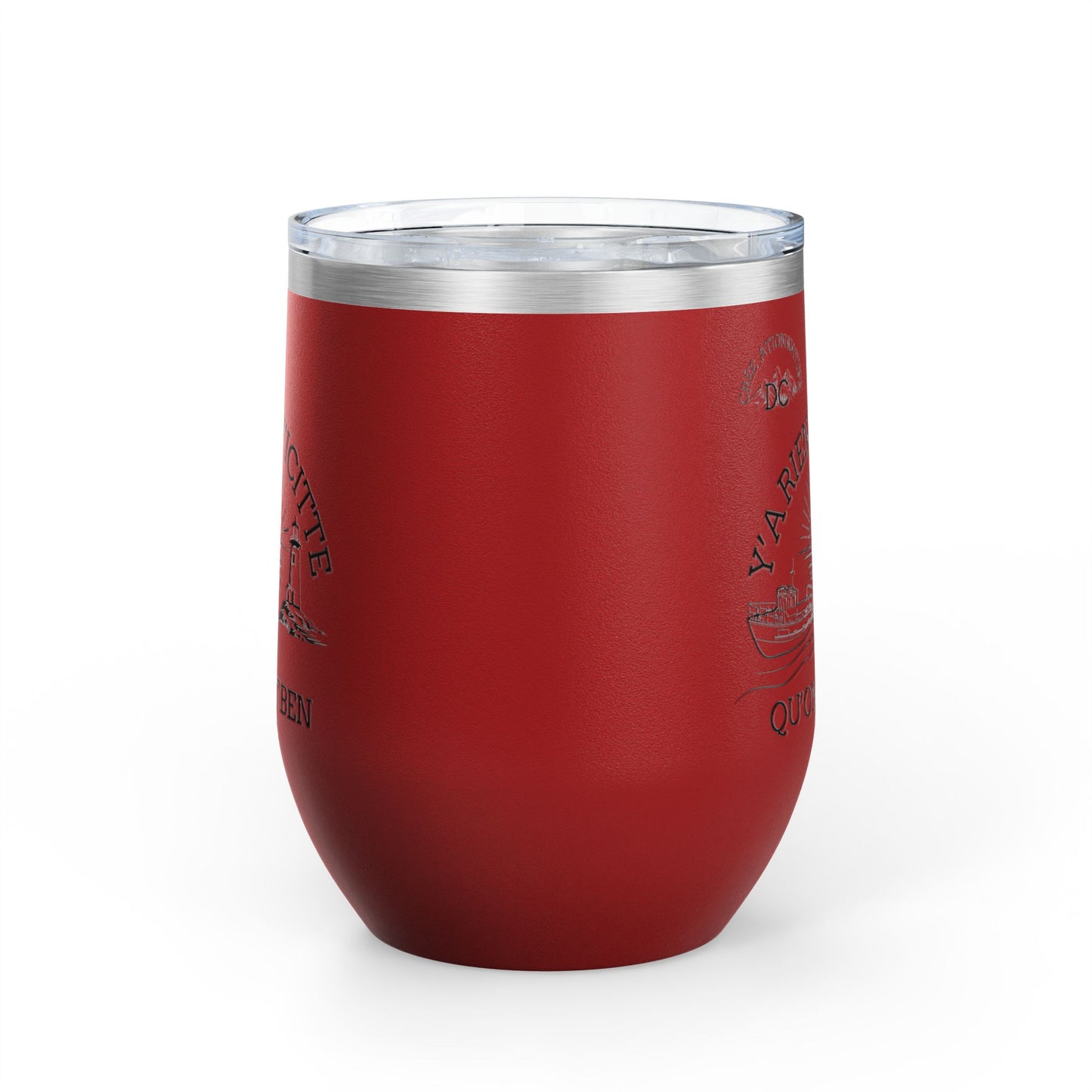 Chic Wine Tumbler - 12oz Inspirational Travel Mug with Nautical Design - Crée_ation Nature DC