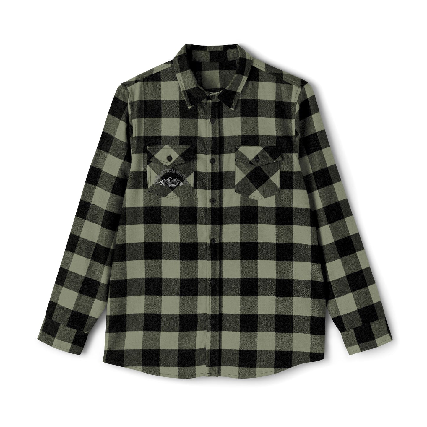 Adventure-Ready Unisex Flannel Shirt - Cozy Plaid with Camping Design