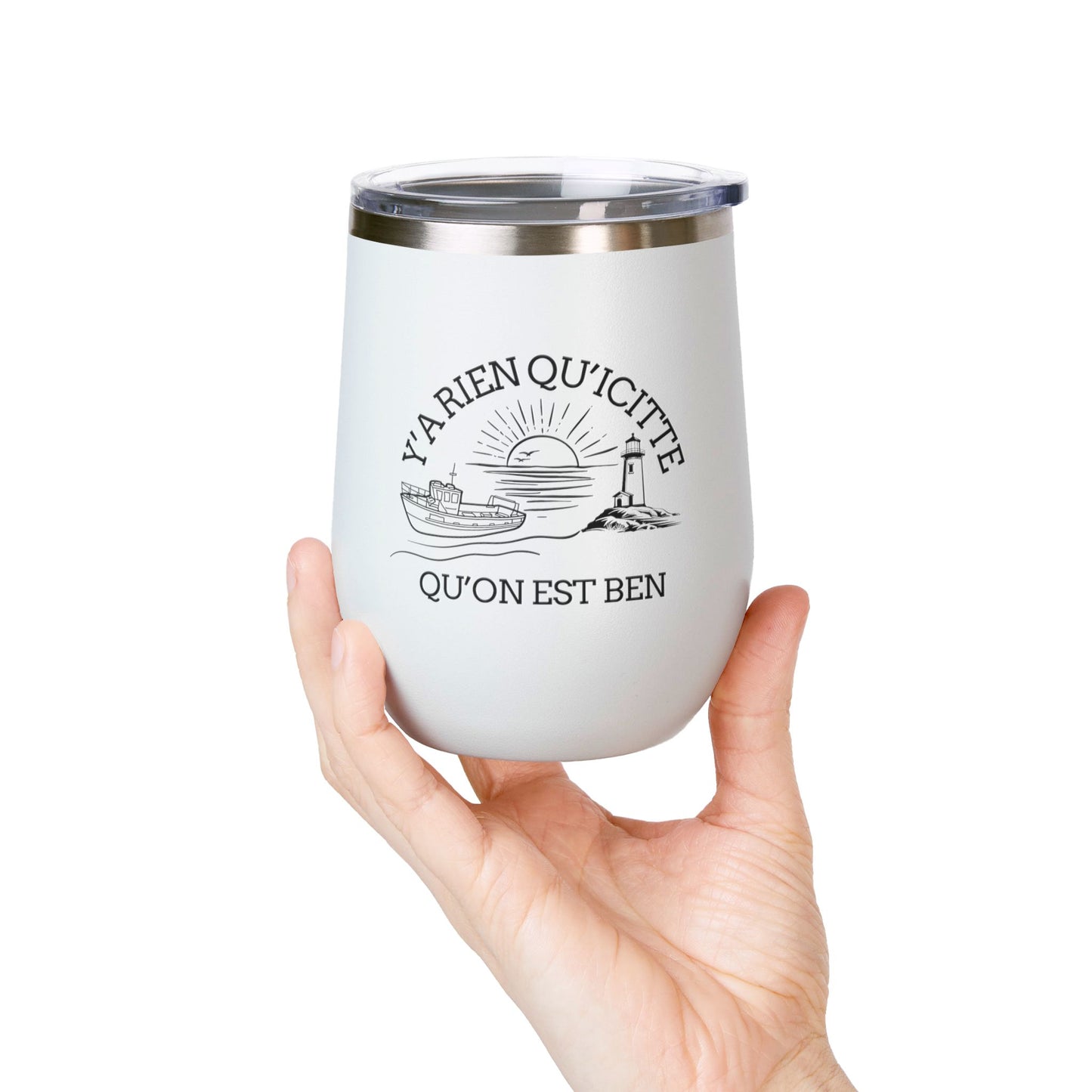 Chic Wine Tumbler - 12oz Inspirational Travel Mug with Nautical Design - Crée_ation Nature DC