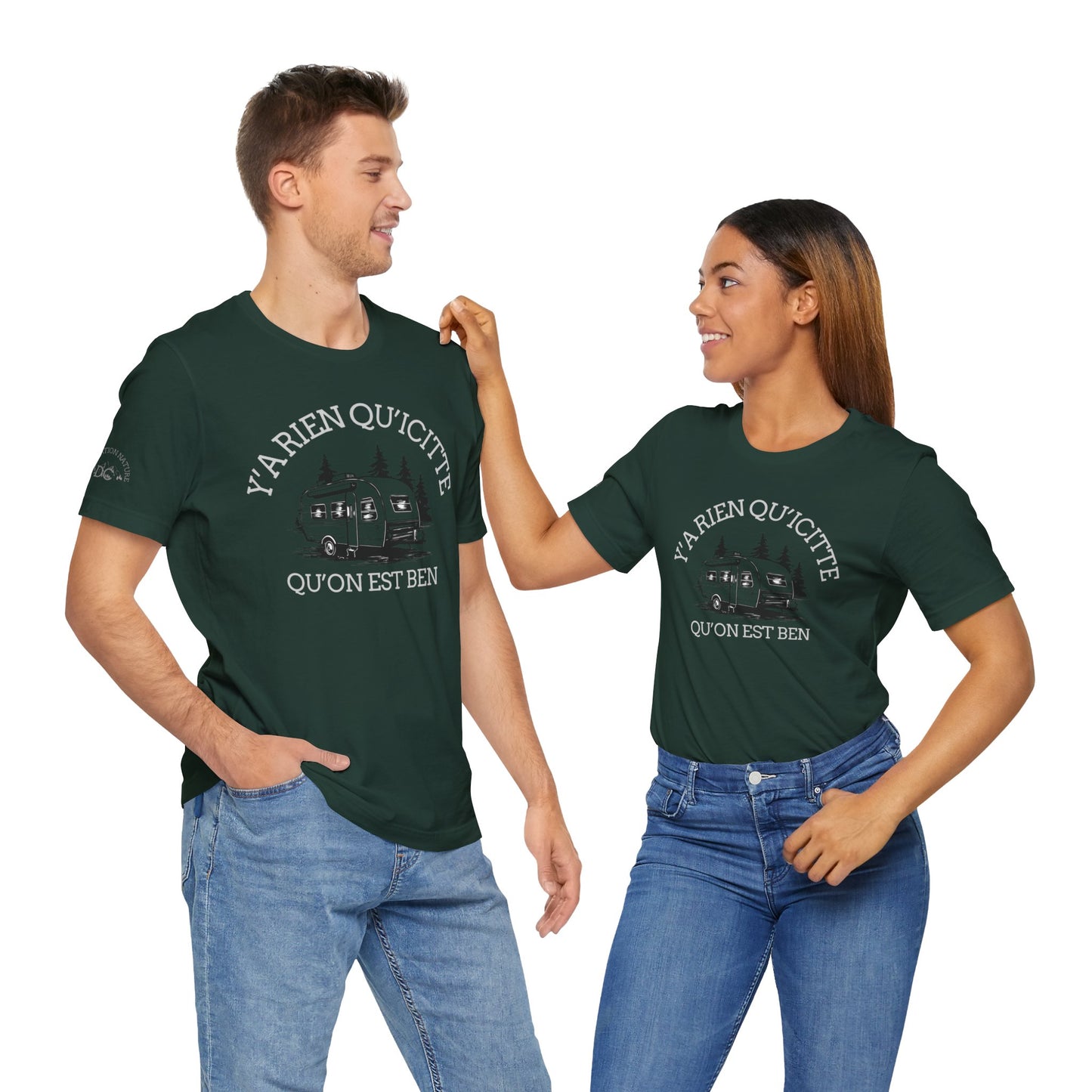 Retro Camping Graphic Tee - "Y'a Rien Quitté" - Crée_ation Nature DC
