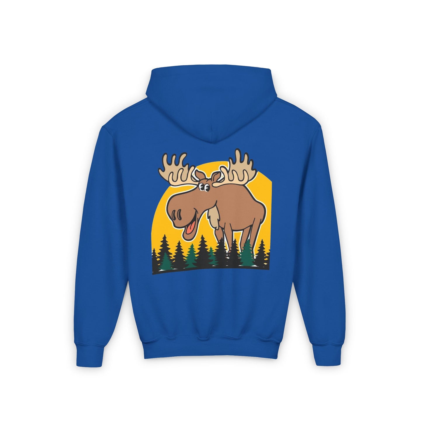 Youth Heavy Blend Hooded Sweatshirt - Cree_ation Nature Moose Design