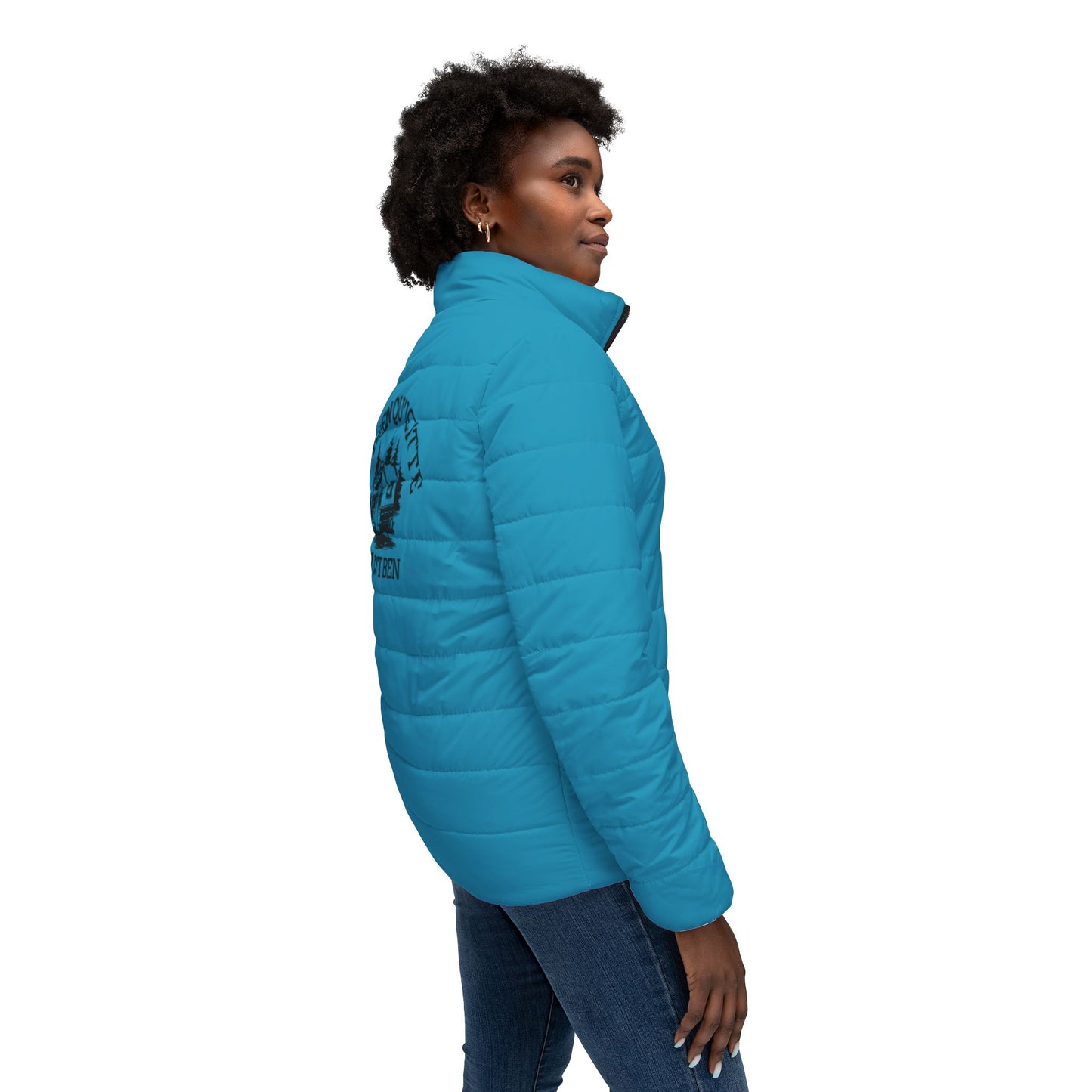 Women’s Cozy Puffer Jacket with Retro Camper Design - Crée_Ation Nature DC