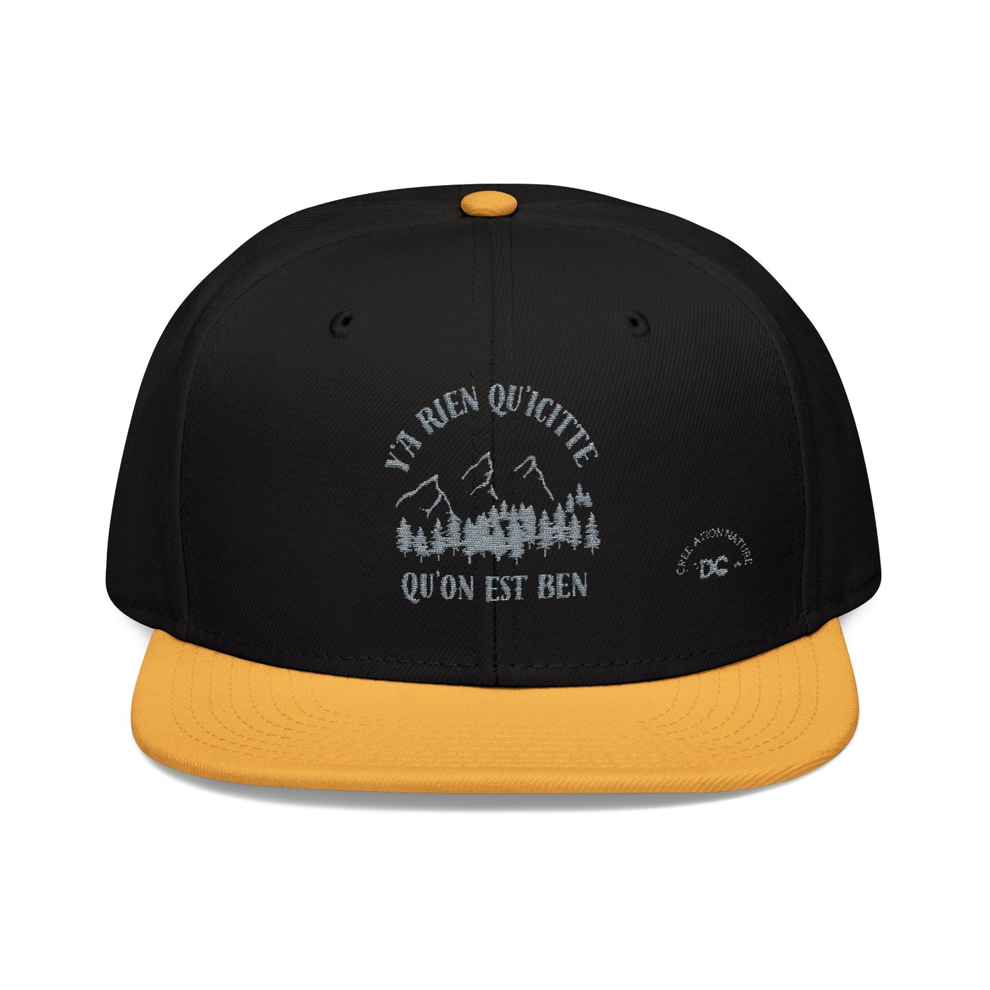 Embroidered Mountain Snapback Cap - Outdoor Adventure Hat -Crée_ation Nature DC