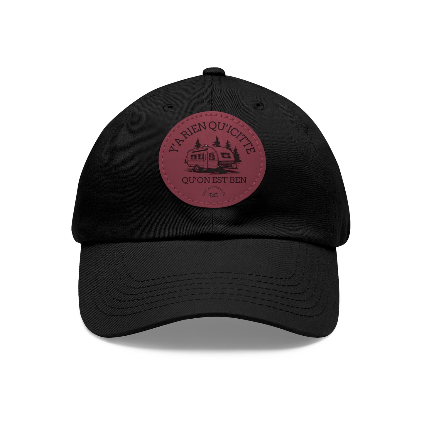 Casual Dad Hat with Leather Patch - "La Rien Qu'Quitte" - Crée_ation Nature DC