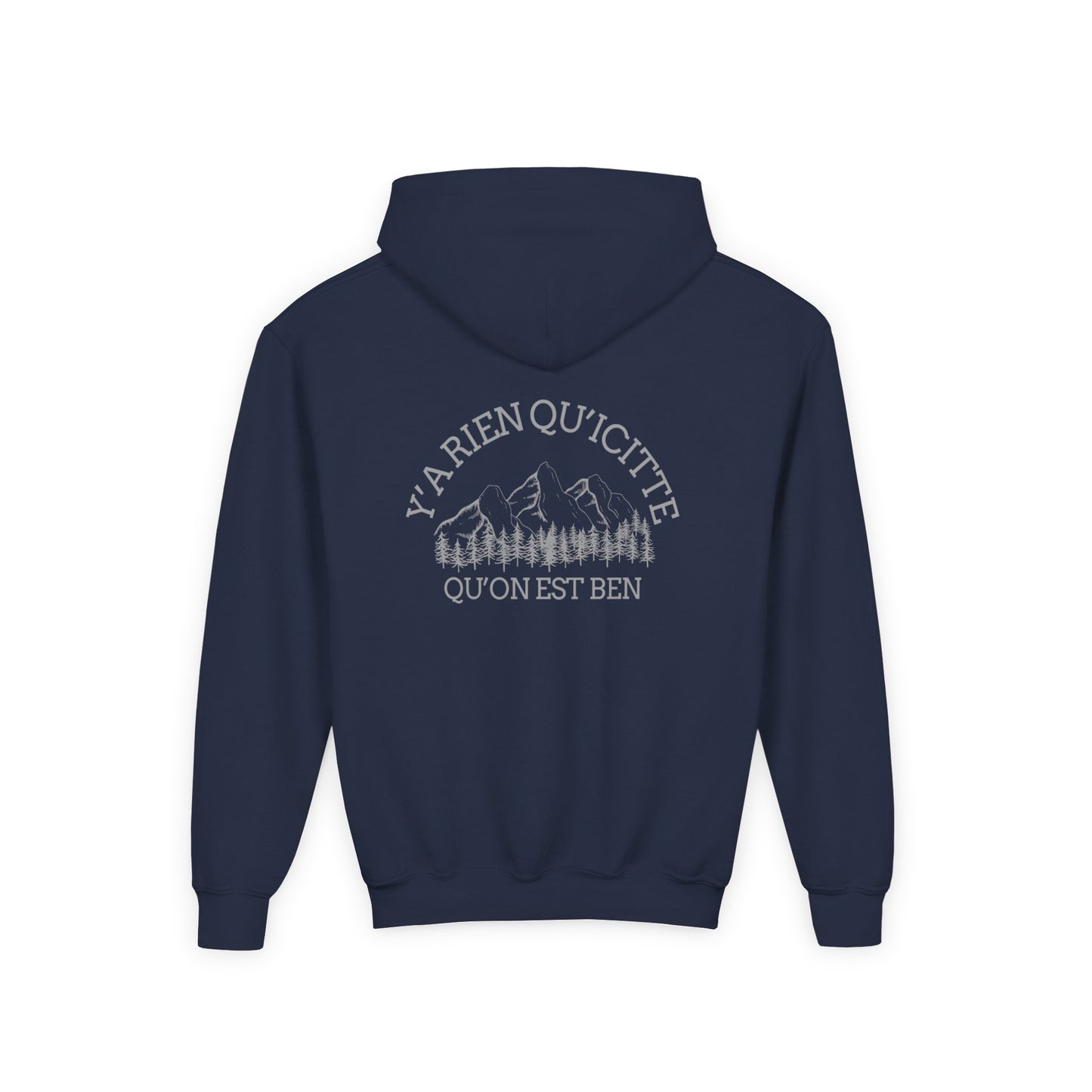 Youth Heavy Blend Hooded Sweatshirt - 'Creation Nature' & 'Ya Rien Quitté' Nature Inspired Design Crée_ation Nature DC