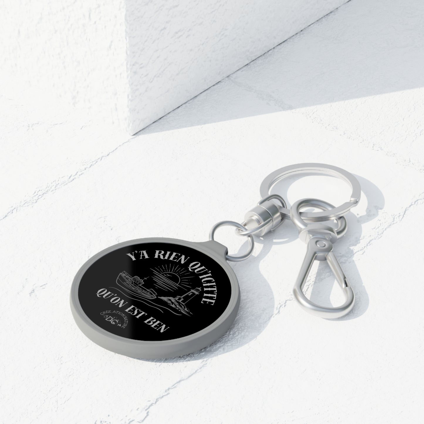 porte-clés - Vintage-Inspired Keyring Tag with Lighthouse Design | Crée_Ation Nature DC