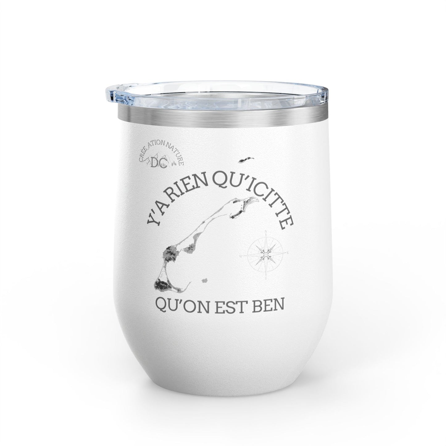 Adventure Awaits Wine Tumbler - 12oz Travel Cup with Motivational Quote Crée_ation Nature DC