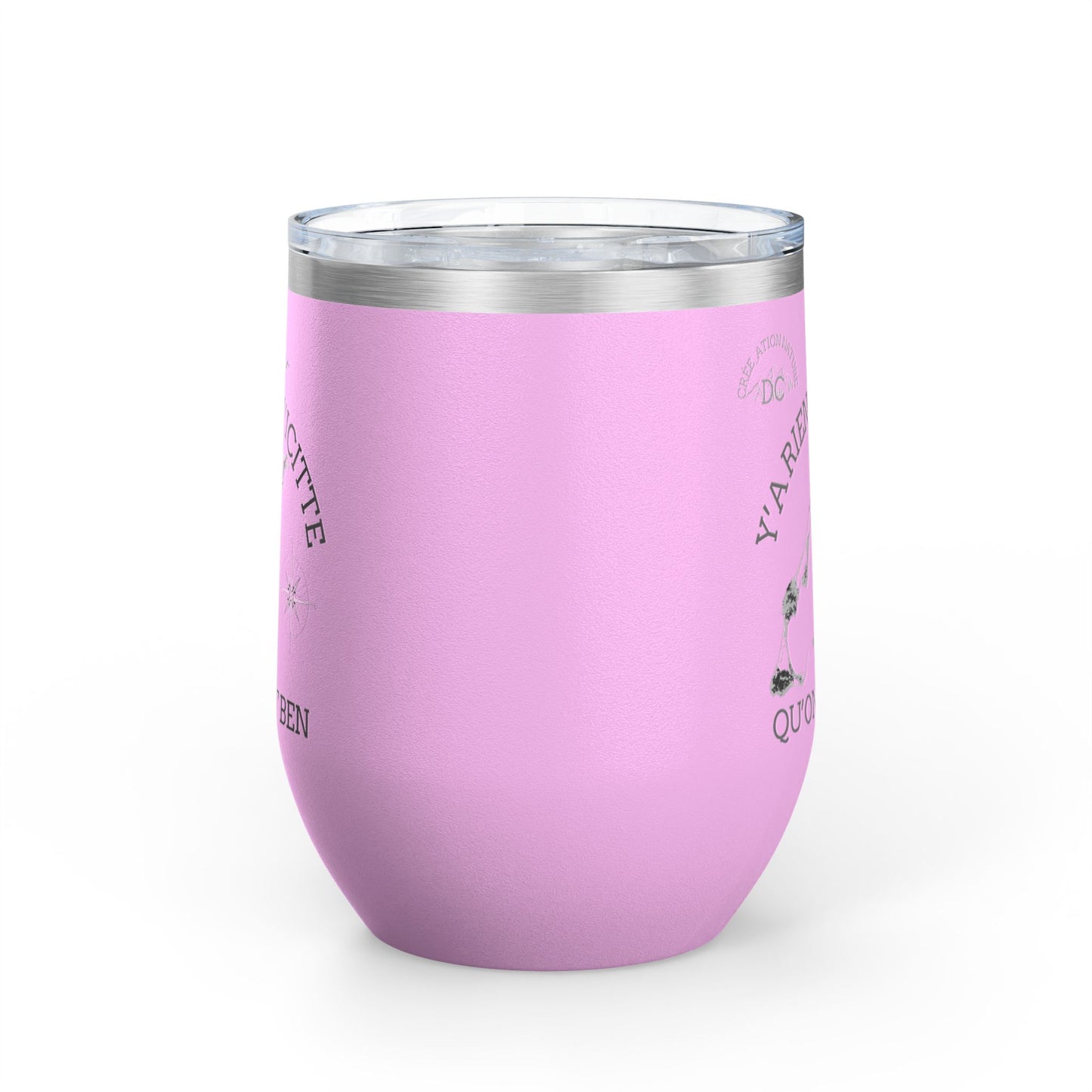 Adventure Awaits Wine Tumbler - 12oz Travel Cup with Motivational Quote Crée_ation Nature DC