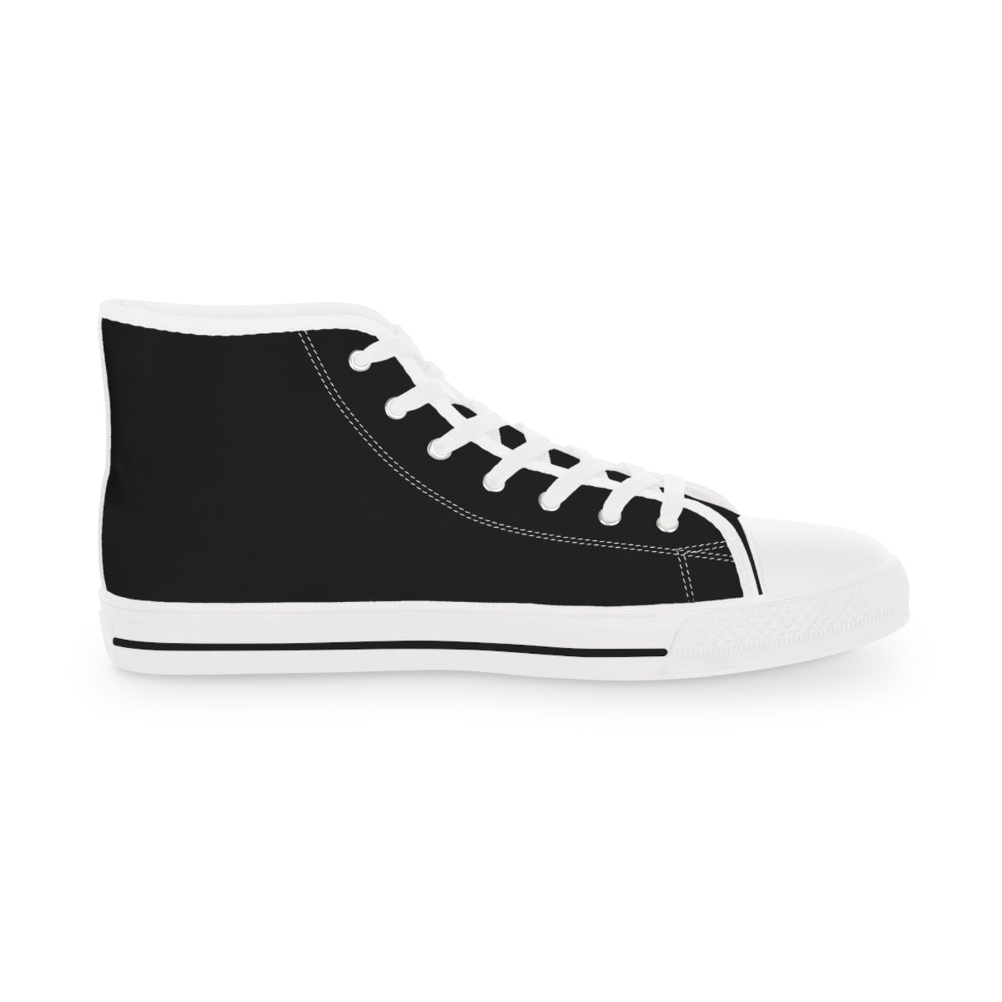 Stylish Men's High Top Sneakers - Unique Black Design with Vintage Print