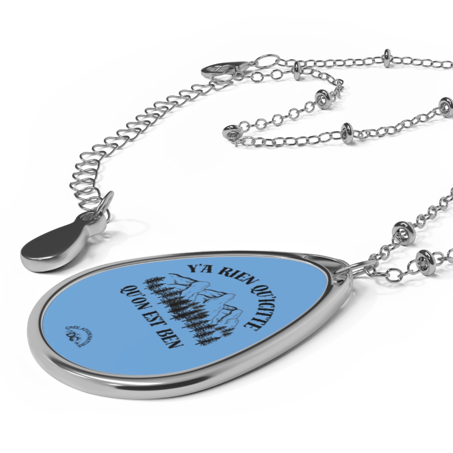 Inspirational Mountain Design Oval Necklace - Perfect Gift for Adventurers