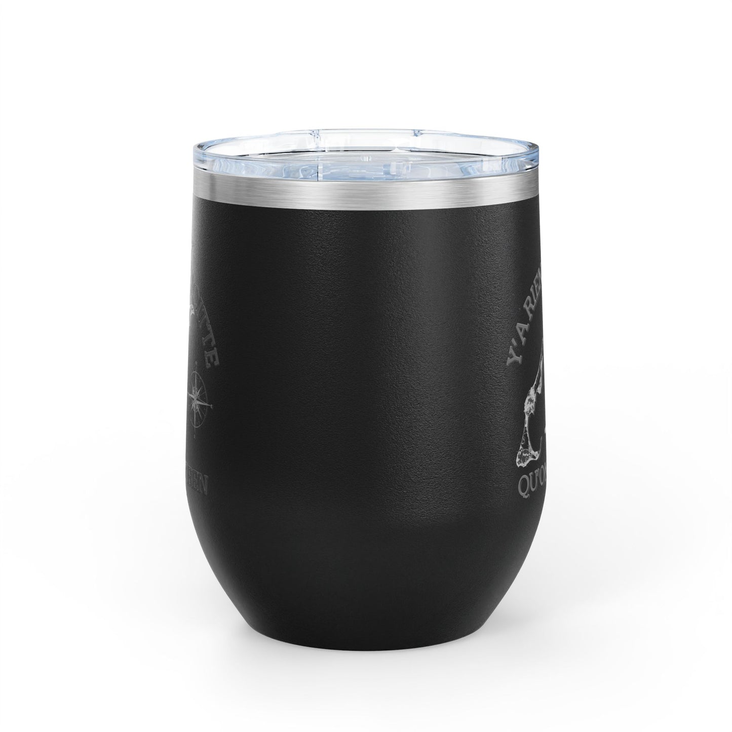 Adventure Awaits Wine Tumbler - 12oz Travel Cup with Motivational Quote Crée_ation Nature DC