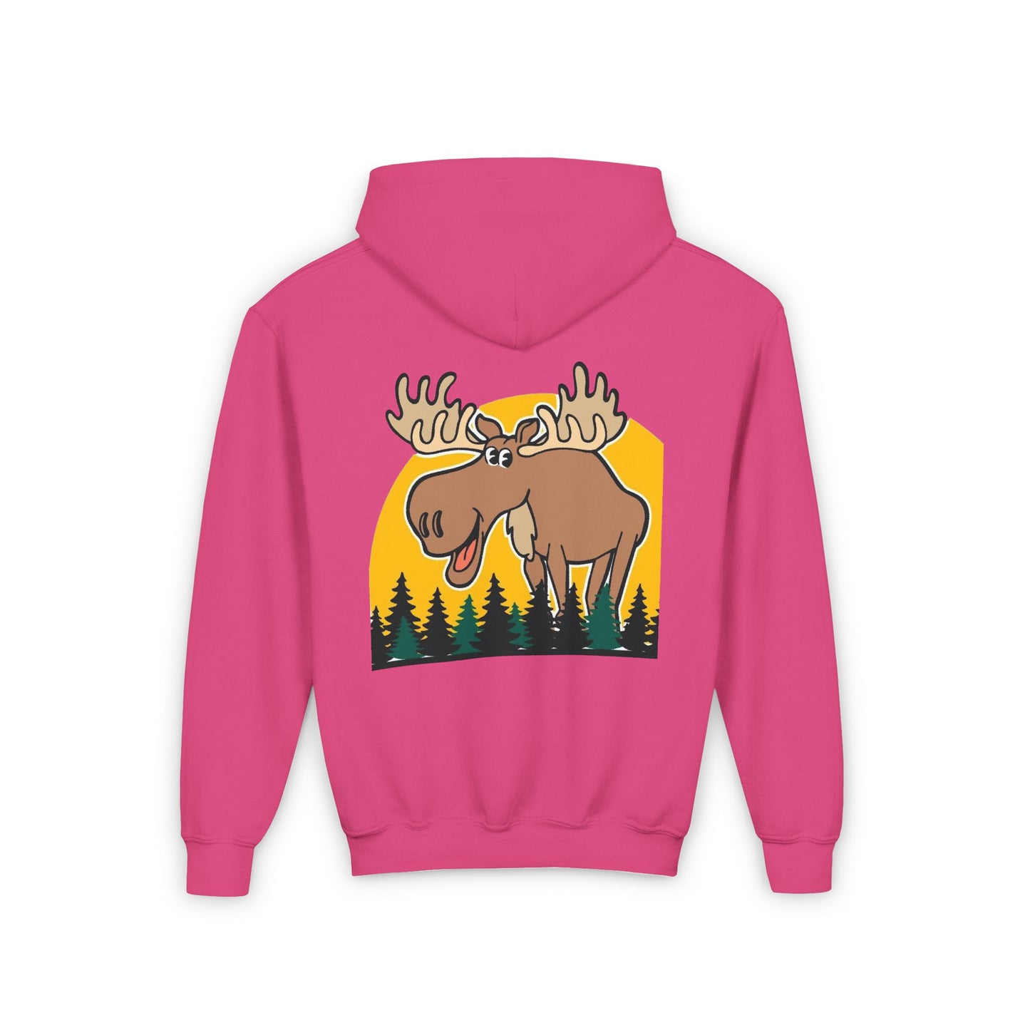 Youth Heavy Blend Hooded Sweatshirt - Cree_ation Nature Moose Design