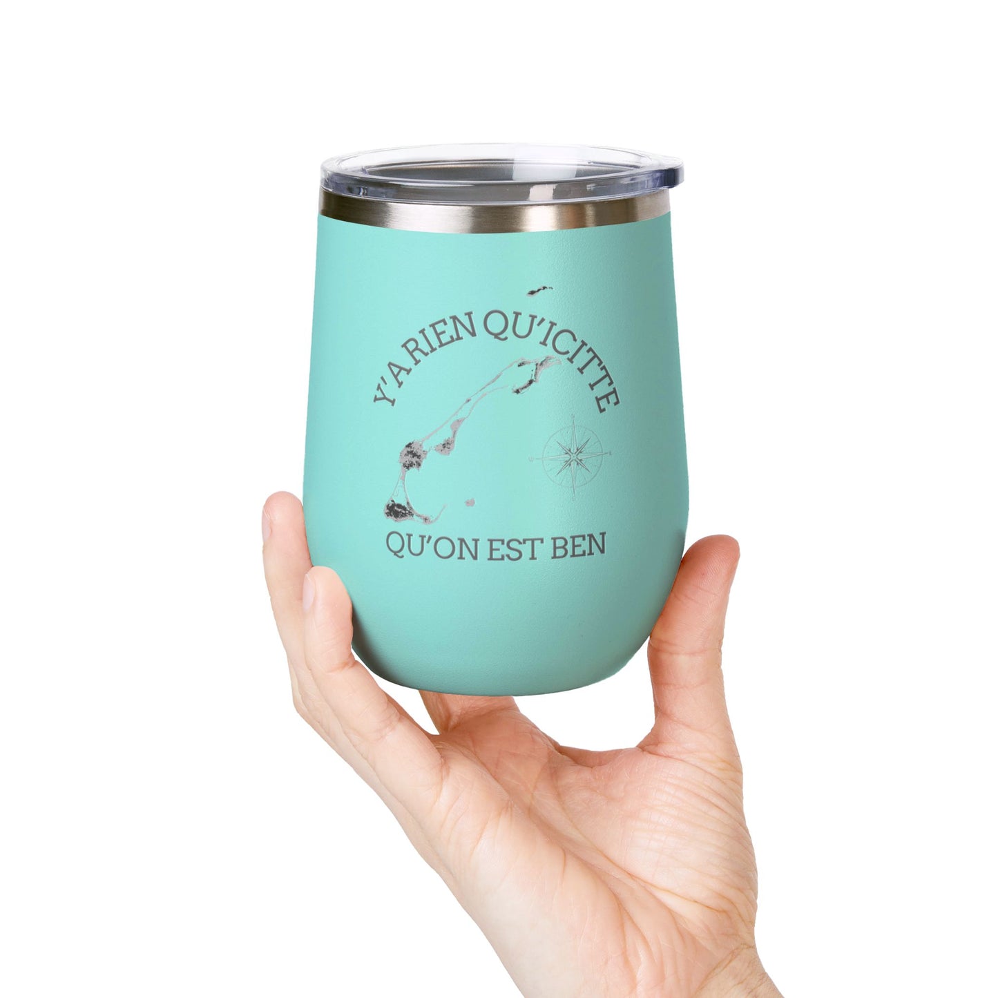 Adventure Awaits Wine Tumbler - 12oz Travel Cup with Motivational Quote Crée_ation Nature DC