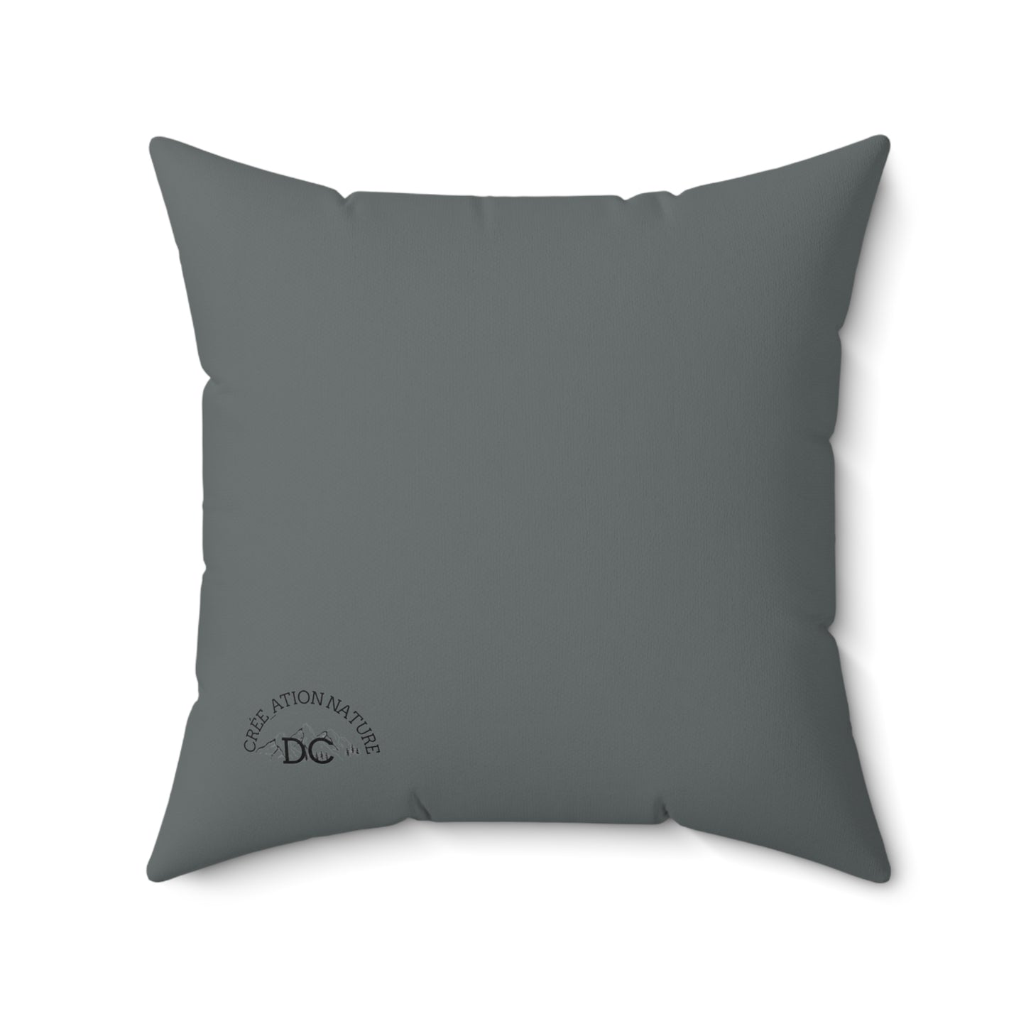 Cozy 'Ya Rien Qu'icitte Qu'on Est Ben' Square Pillow - Soft Spun Polyester Decorative Cushion for Home Decor - Crée_ation Nature DC
