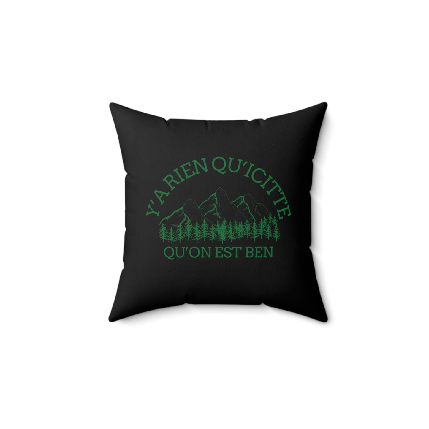 Rustic Mountain Quote Pillow - Cozy Spun Polyester Square Cushion Cousin -Crée_ation Nature DC