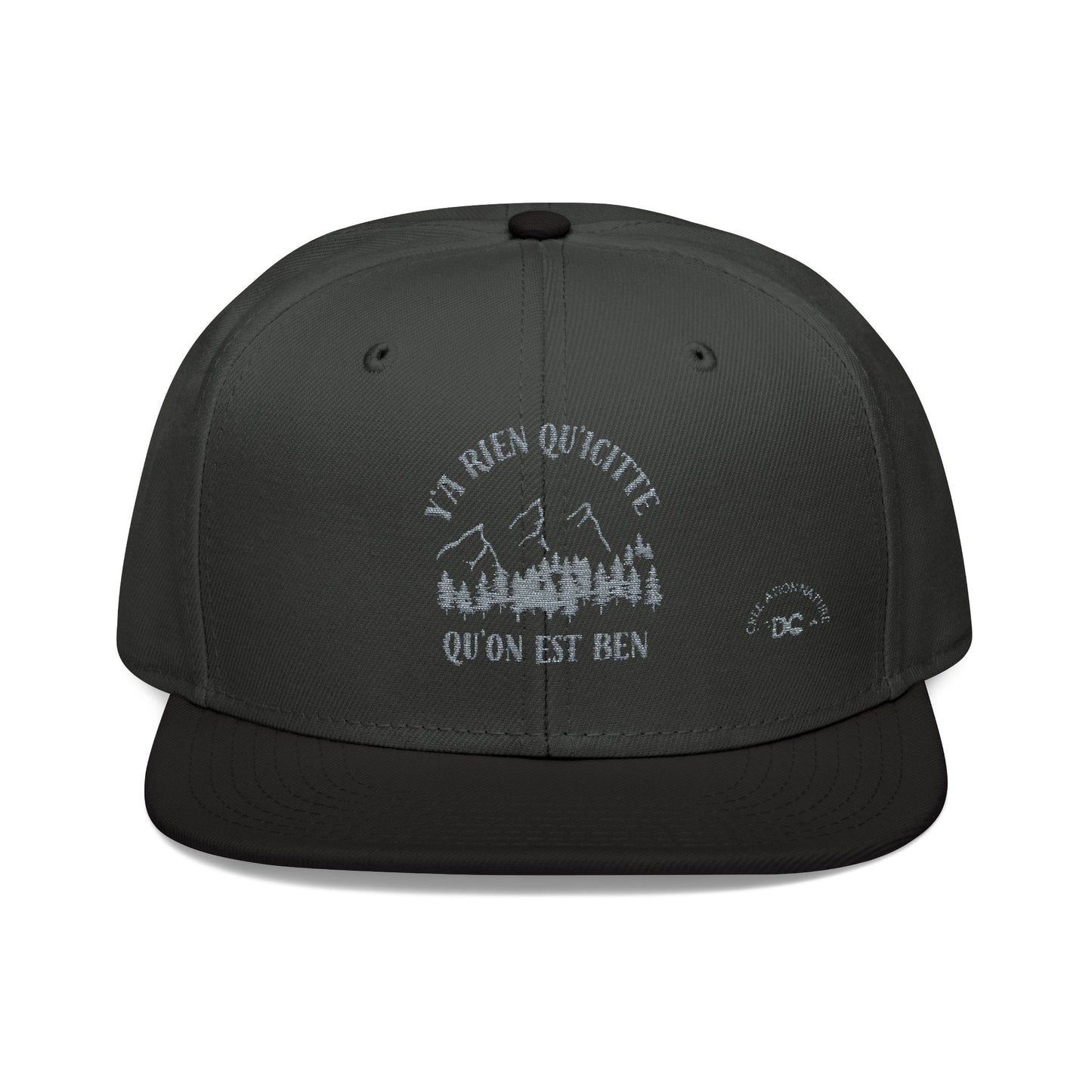 Embroidered Mountain Snapback Cap - Outdoor Adventure Hat -Crée_ation Nature DC