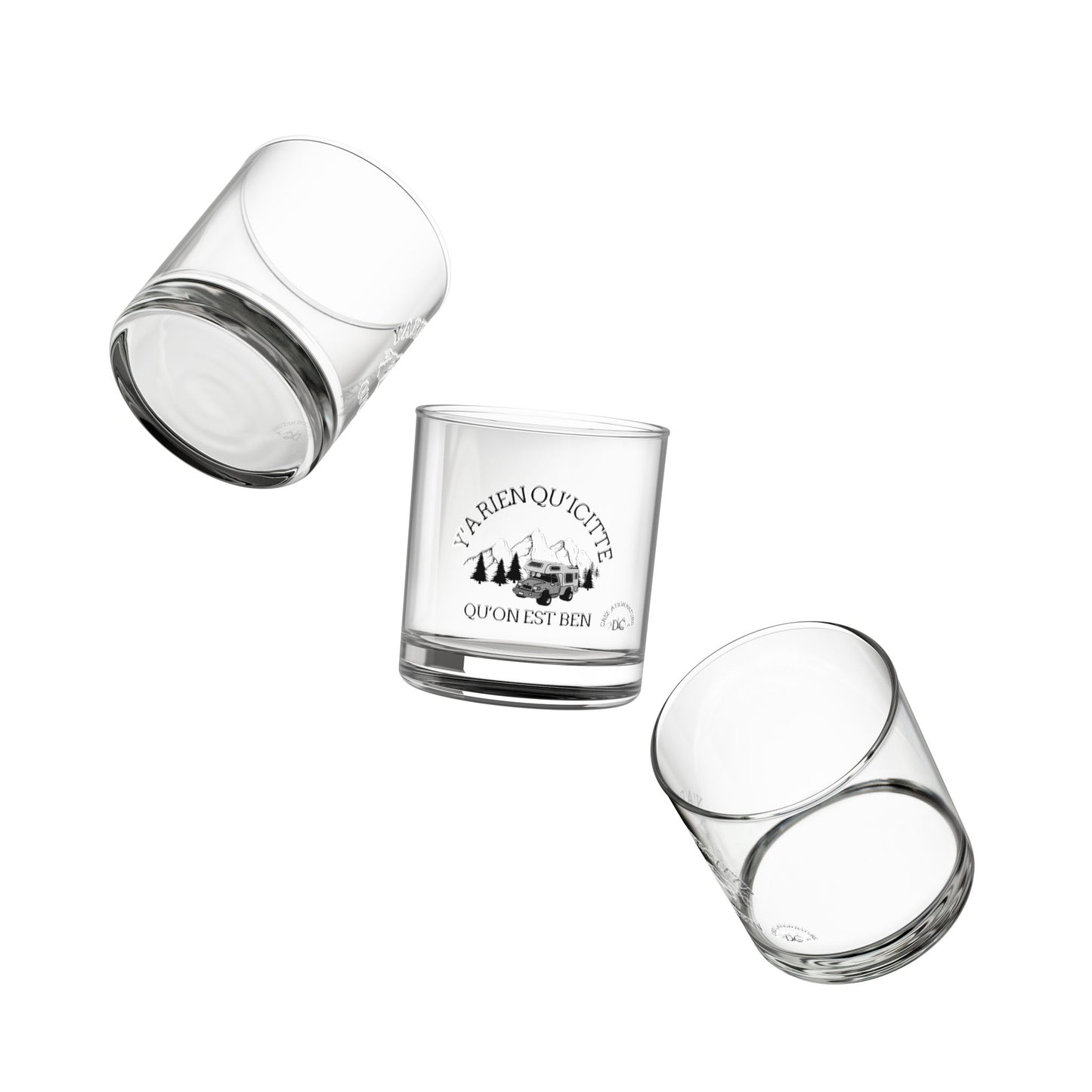 verre Rocks - Adventure Rocks Glass - 10oz with 'Y'a rien qu'icitte, qu'on est ben' Design- Crée_Ation Nature DC