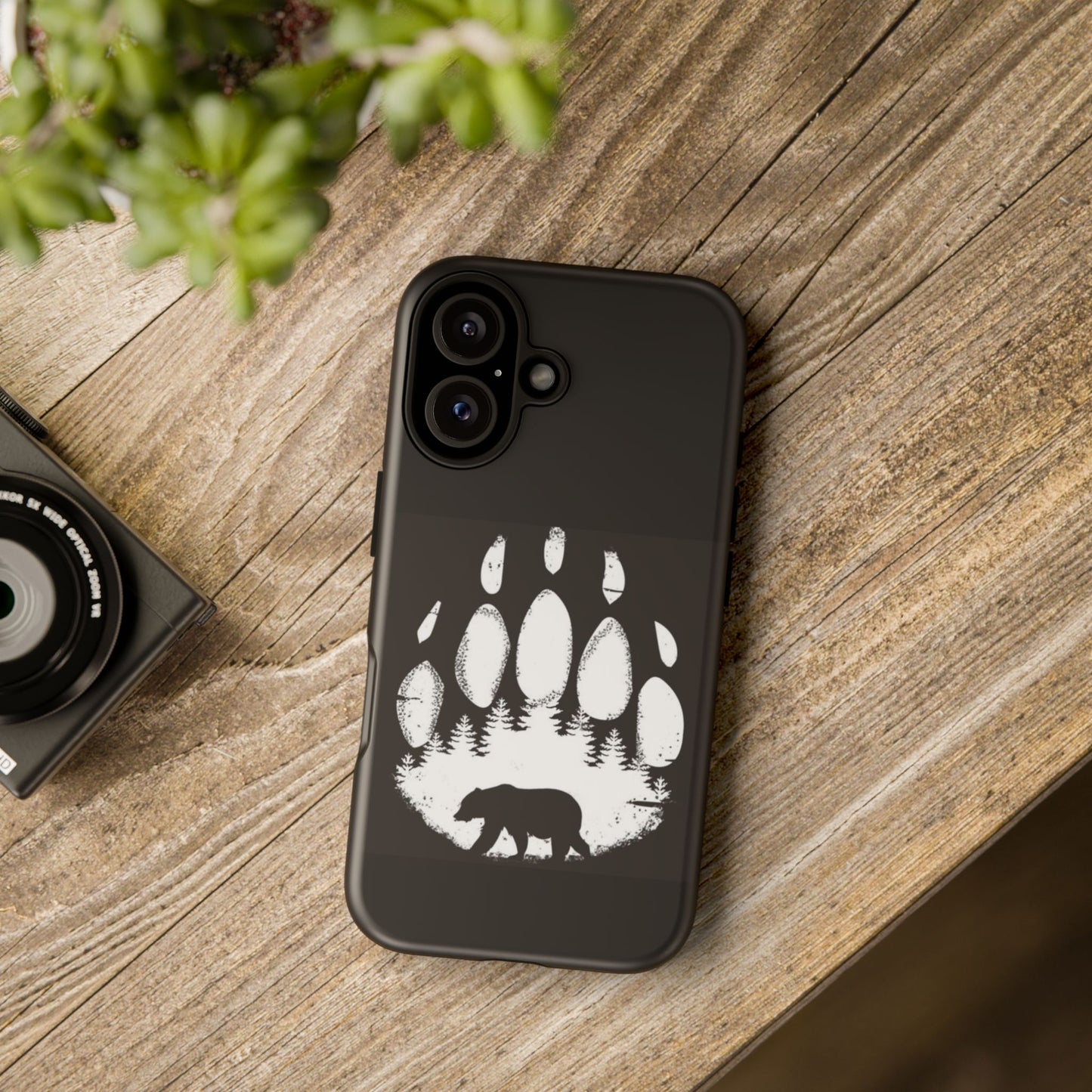 Bear Paw Print Phone Case - Tough and Stylish for Nature Lovers