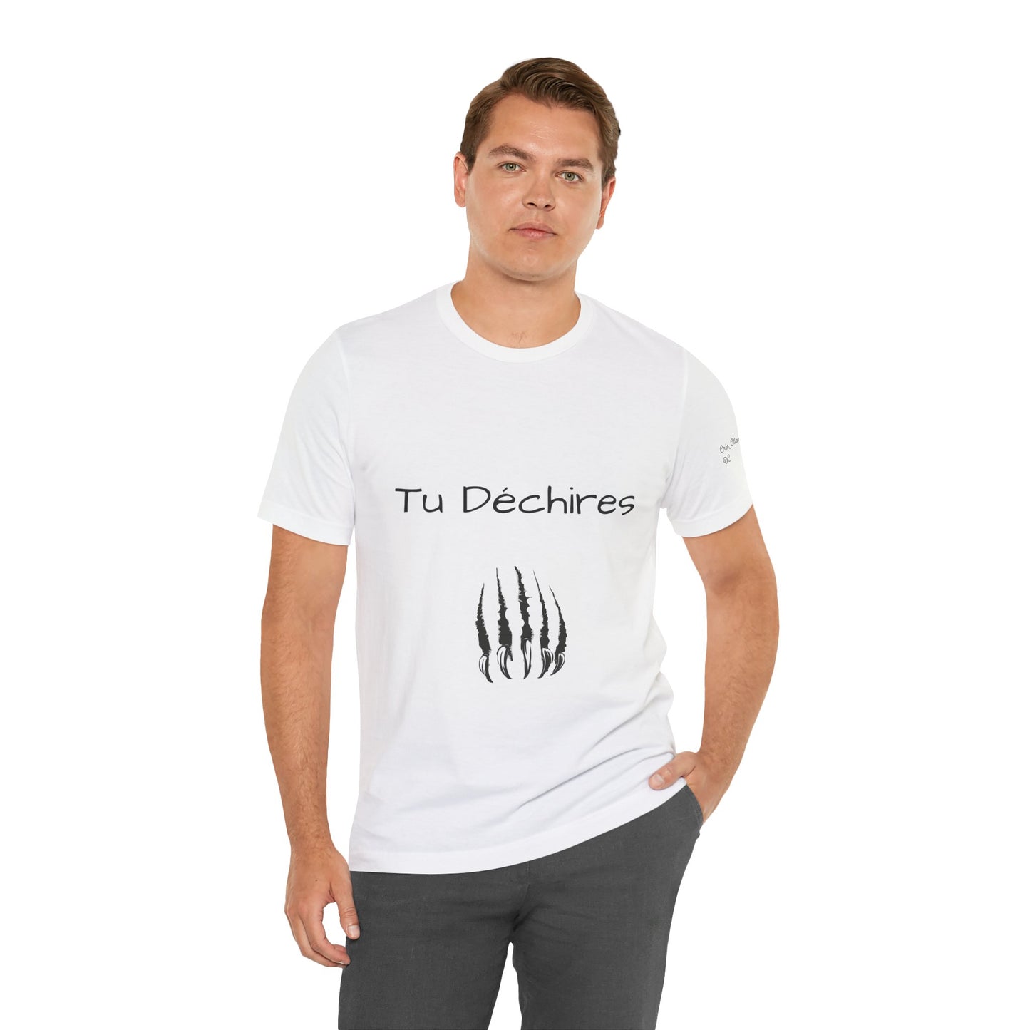Graphic Tee with Inspirational Quote and Paw Prints