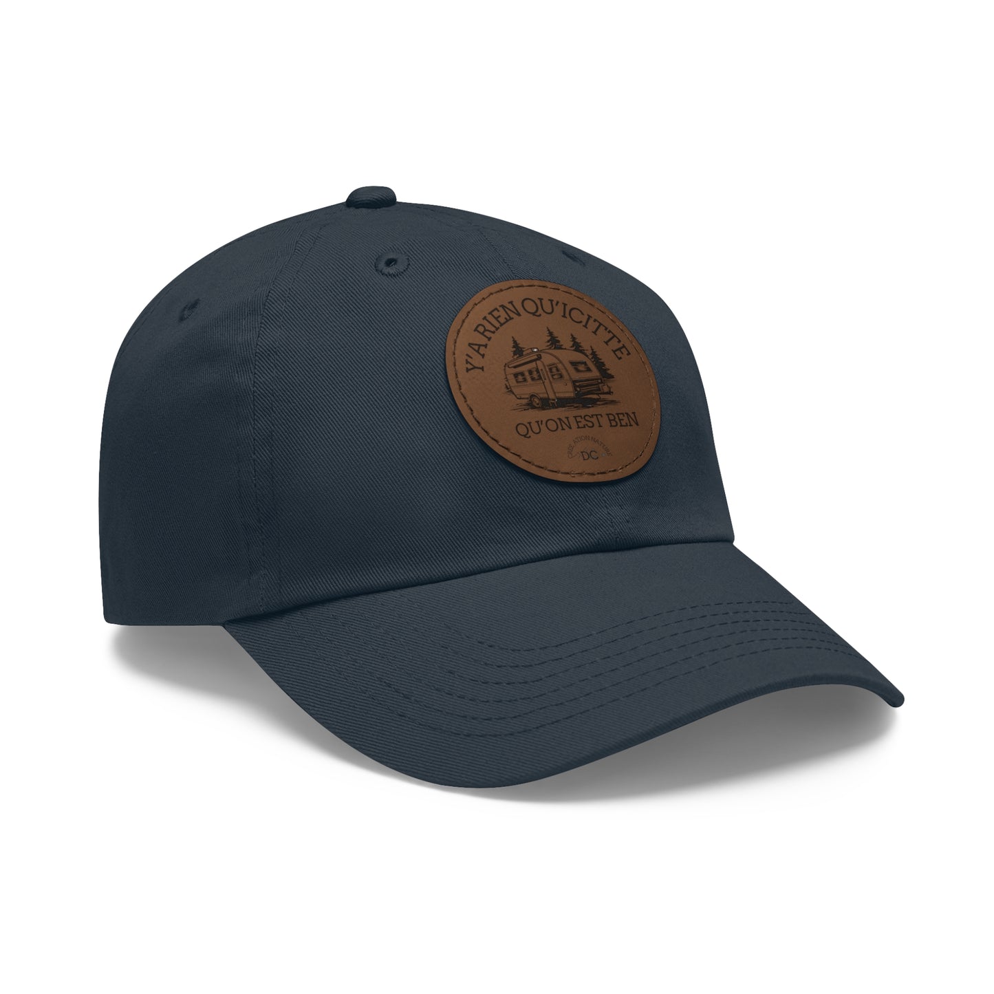 Casual Dad Hat with Leather Patch - "La Rien Qu'Quitte" - Crée_ation Nature DC