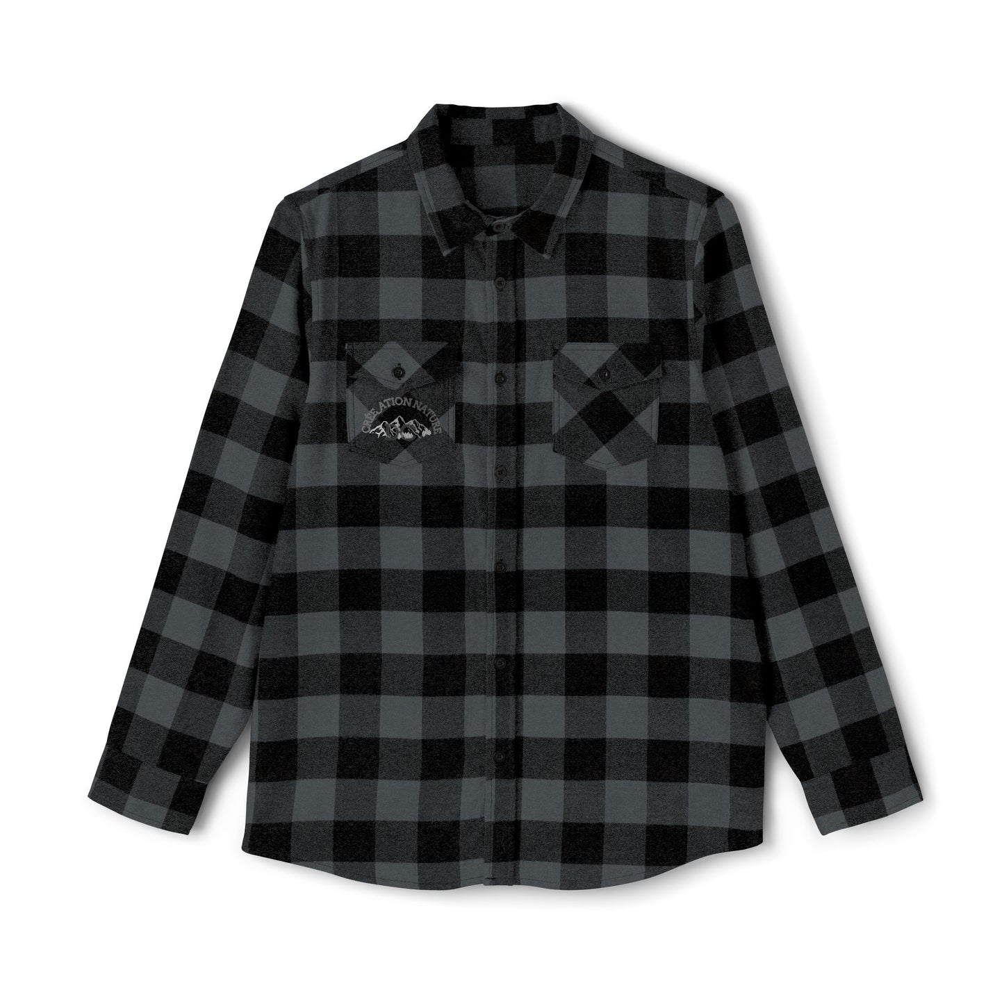 Adventure-Ready Unisex Flannel Shirt - Cozy Plaid with Camping Design