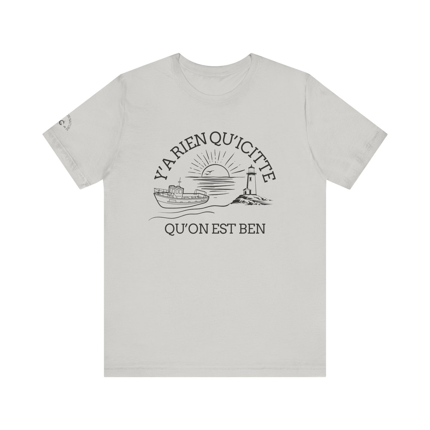 Sunset Sailboat Unisex Tee - Y'a rien qu'icitte Qu'on est ben - Crée_ation Nature DC