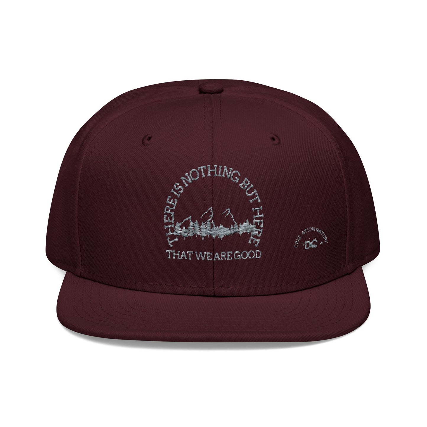 Embroidered Snapback Cap - "There Is Nothing But Here" - Crée_ation Nature Dc
