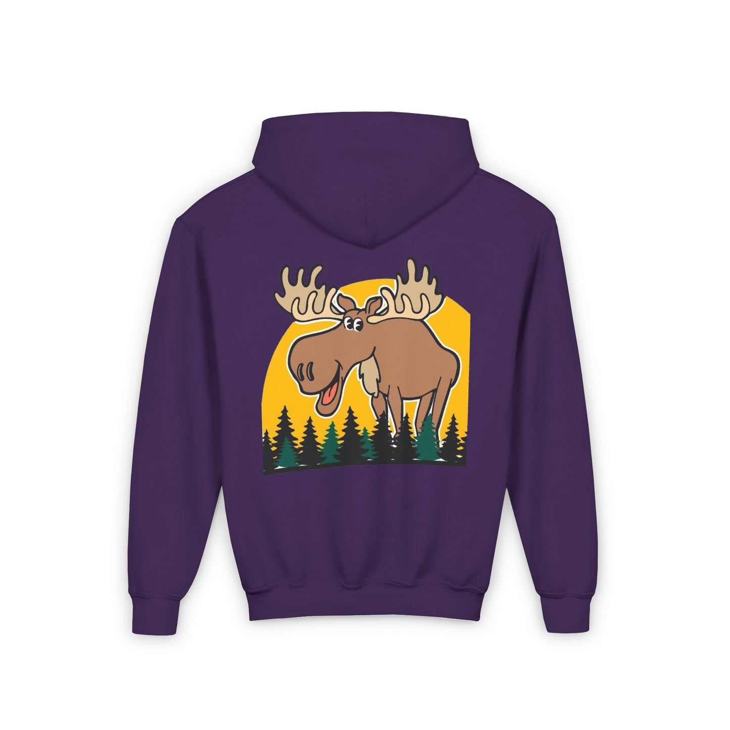 Youth Heavy Blend Hooded Sweatshirt - Cree_ation Nature Moose Design