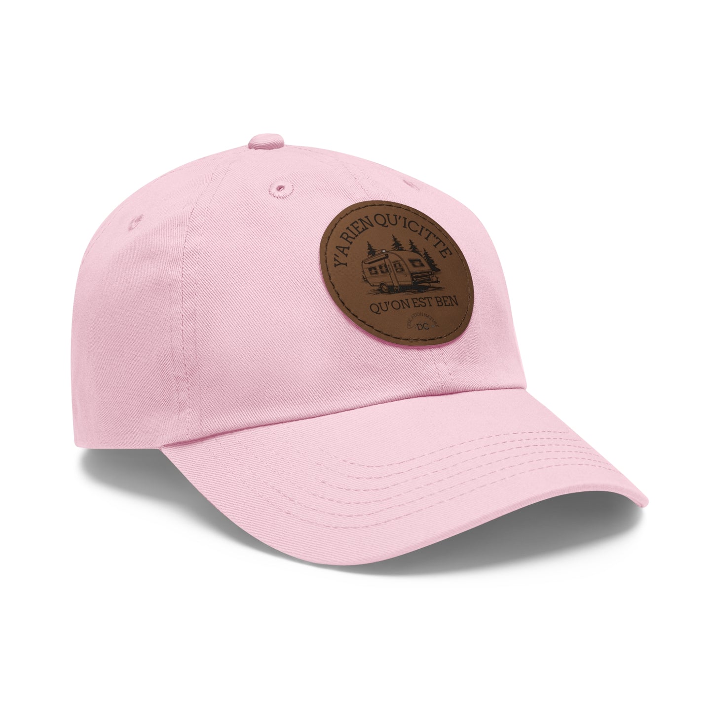 Casual Dad Hat with Leather Patch - "La Rien Qu'Quitte" - Crée_ation Nature DC