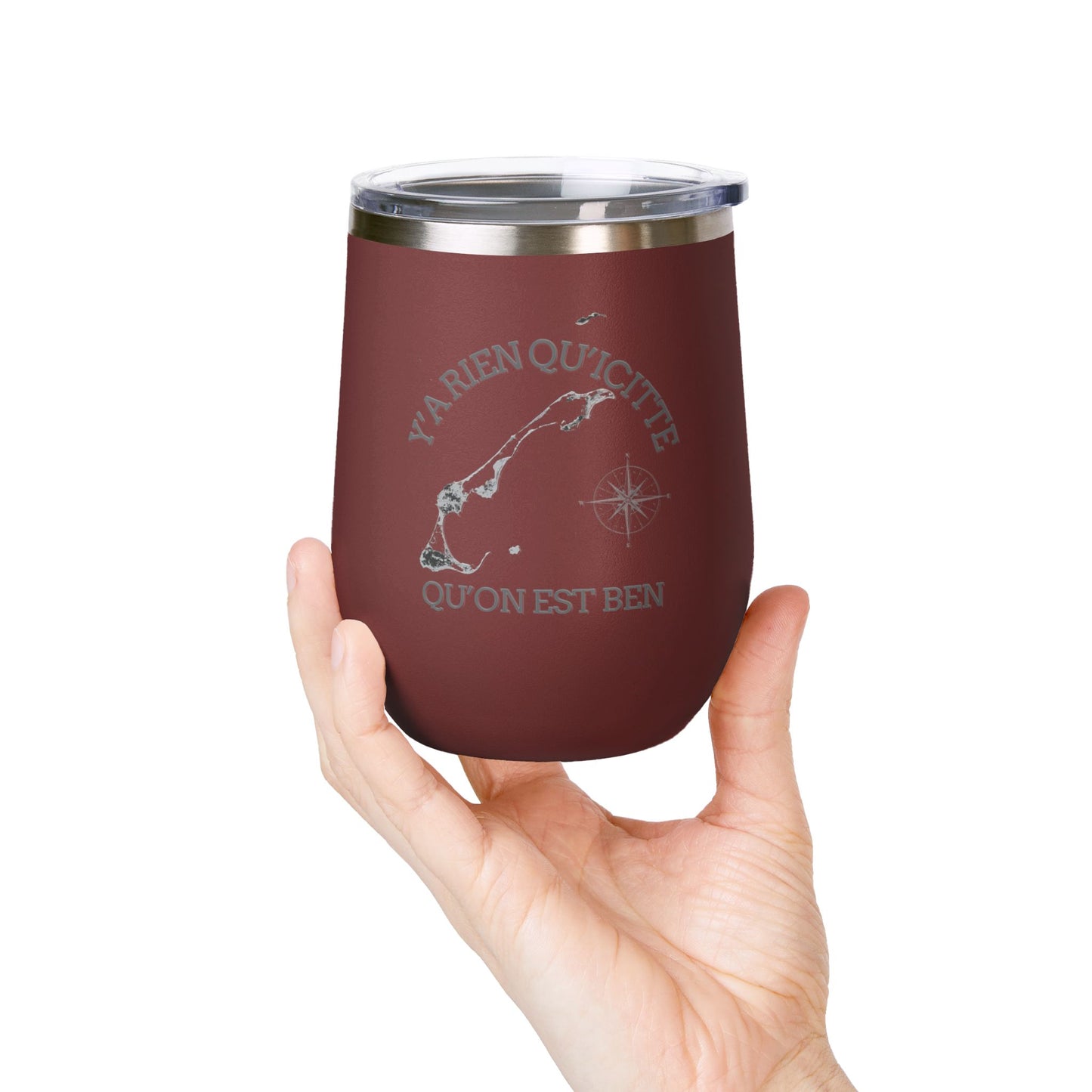 Adventure Awaits Wine Tumbler - 12oz Travel Cup with Motivational Quote Crée_ation Nature DC