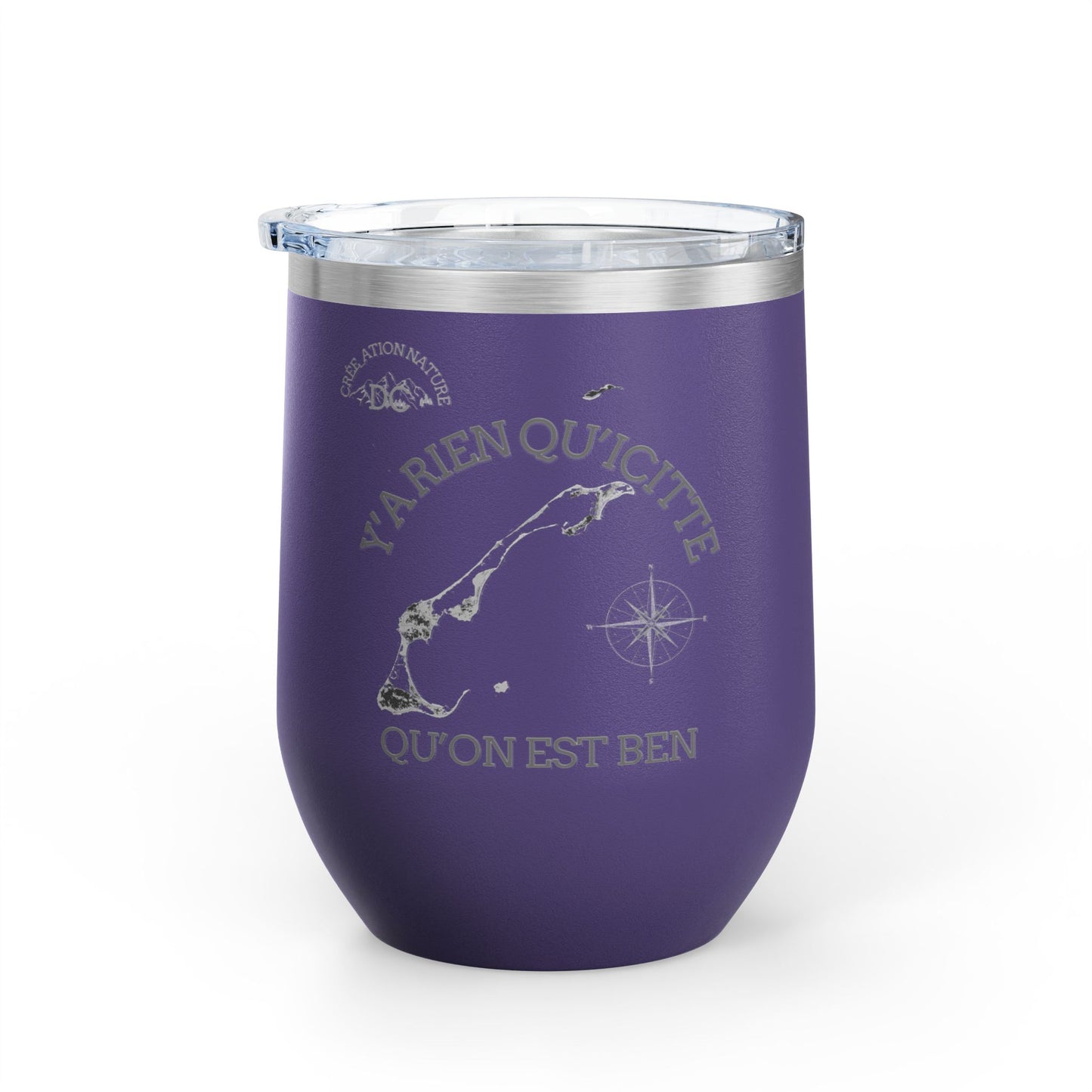 Adventure Awaits Wine Tumbler - 12oz Travel Cup with Motivational Quote Crée_ation Nature DC