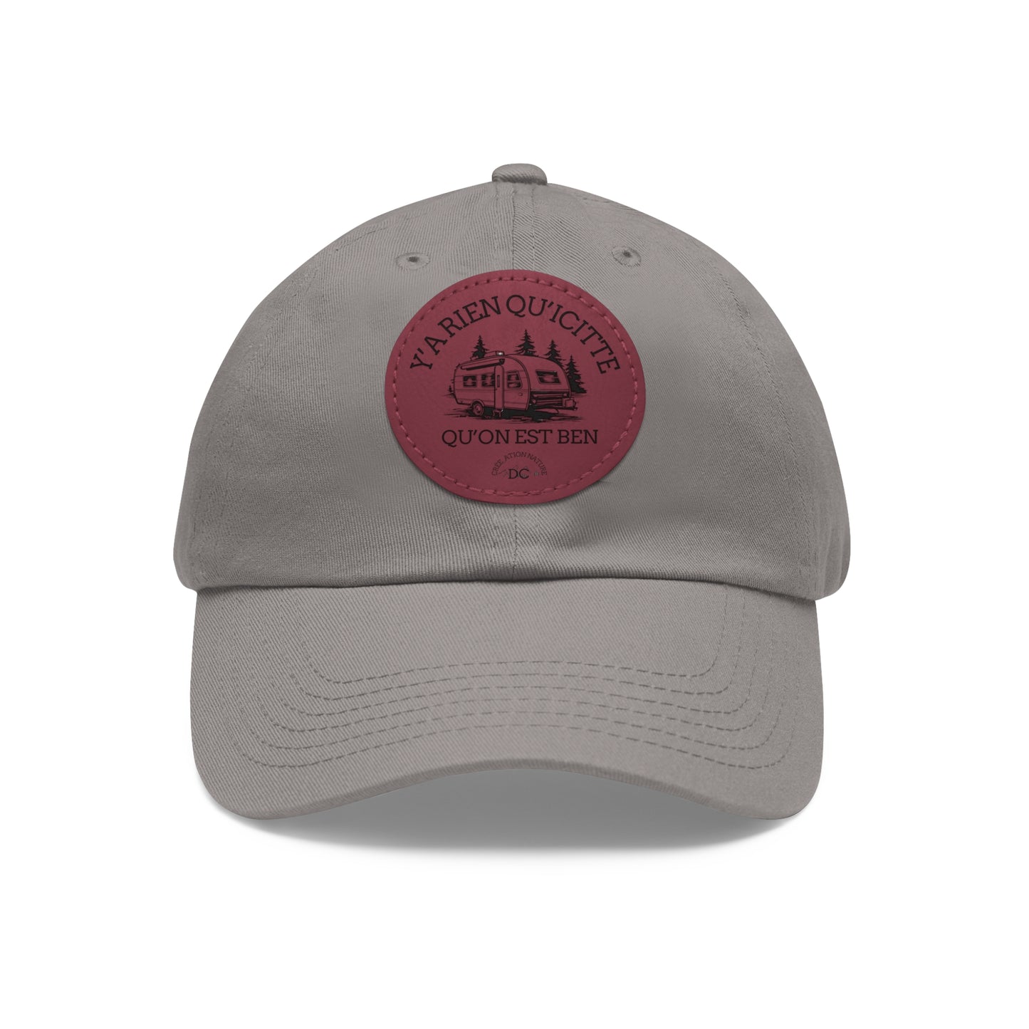 Casual Dad Hat with Leather Patch - "La Rien Qu'Quitte" - Crée_ation Nature DC