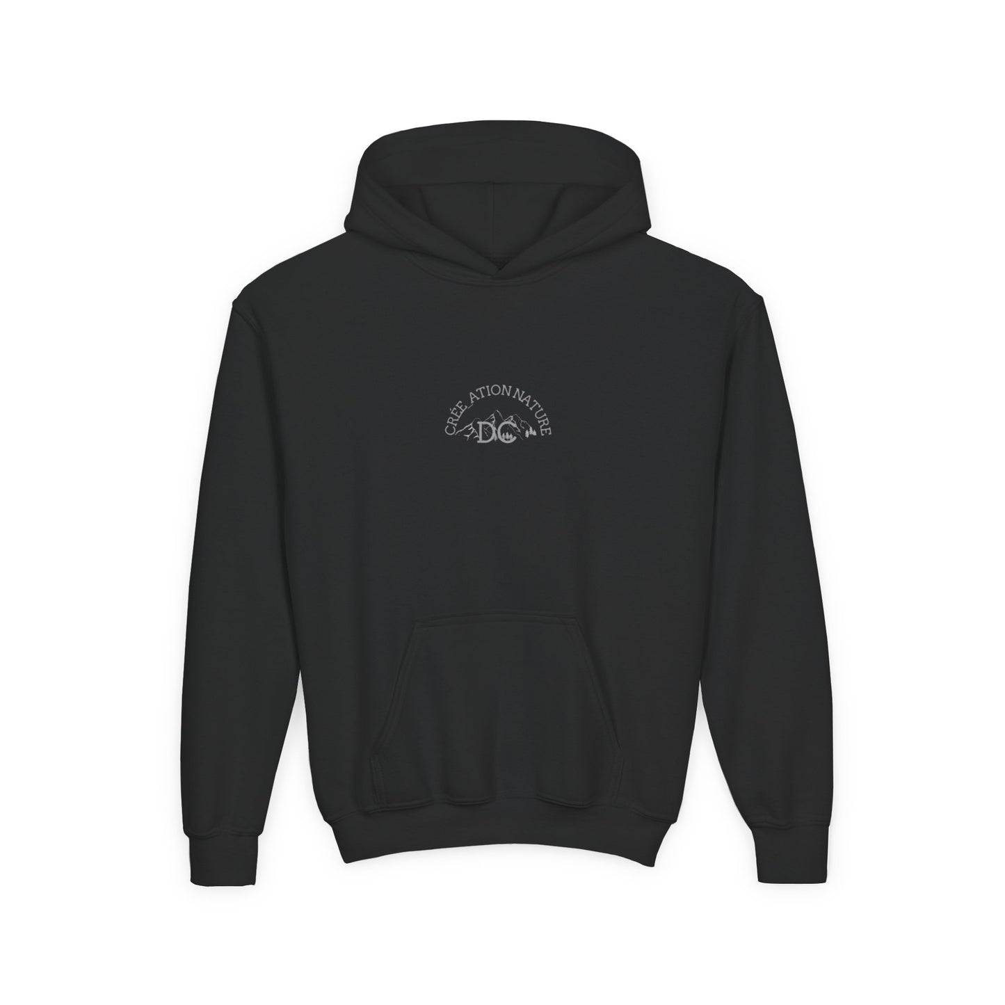 Youth Heavy Blend Hooded Sweatshirt - 'Creation Nature' & 'Ya Rien Quitté' Nature Inspired Design Crée_ation Nature DC
