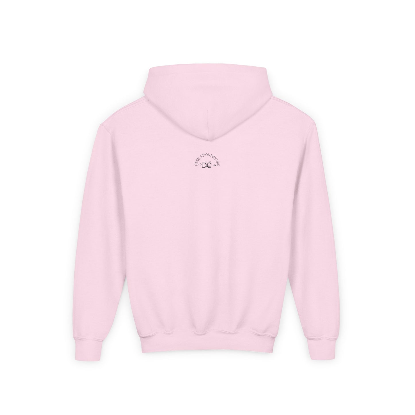 Youth Hooded Sweatshirt with Mountain Design "Y'a Rien Qu'citte"- Crée_ation Nature DC