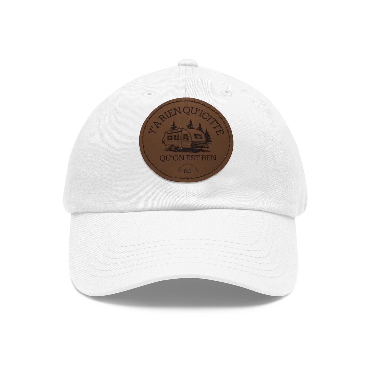 Casual Dad Hat with Leather Patch - "La Rien Qu'Quitte" - Crée_ation Nature DC