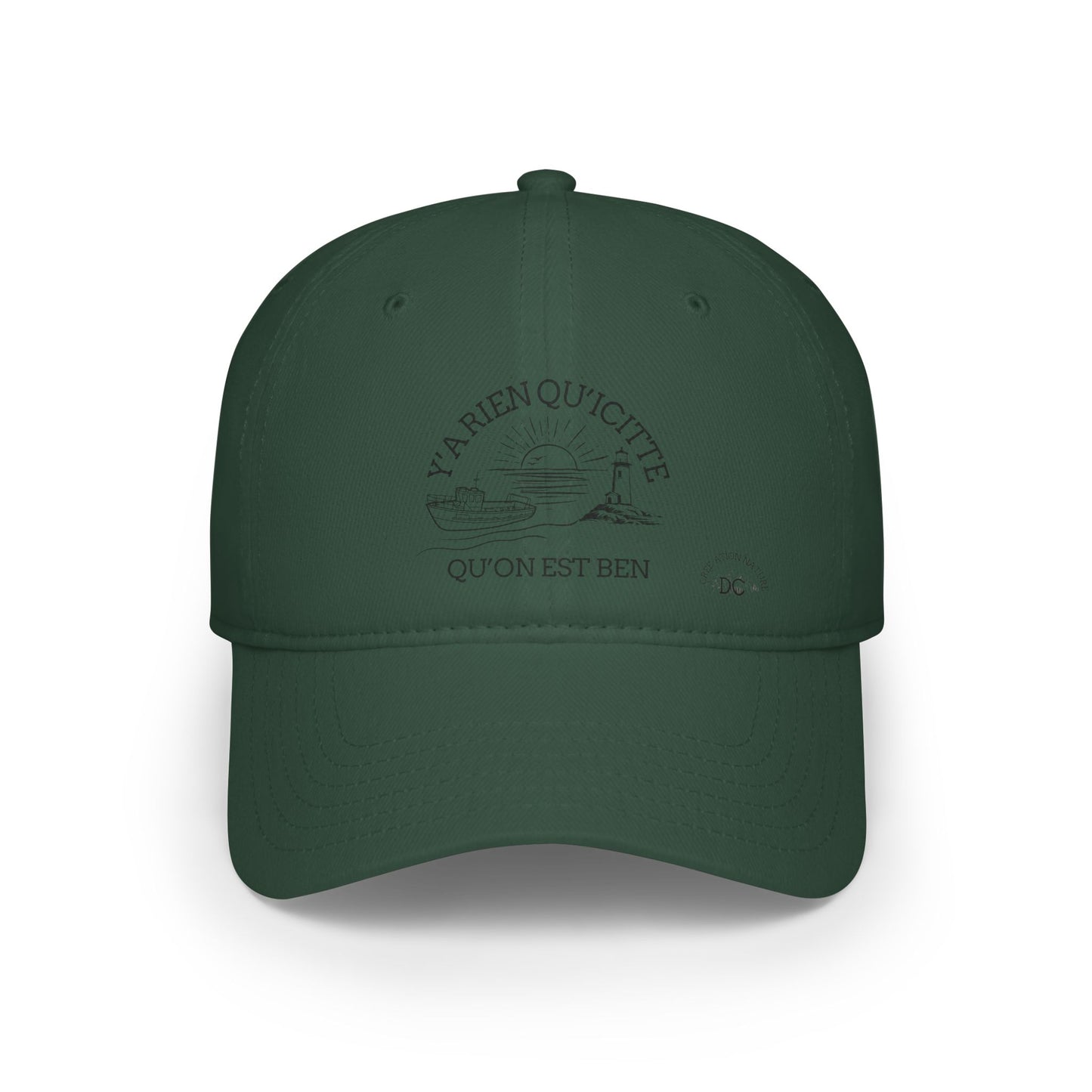 Casual Red Baseball Cap - "Y'A RIEN QU'Y'ACITTE" Inspirational Design - Crée_ation Nature DC