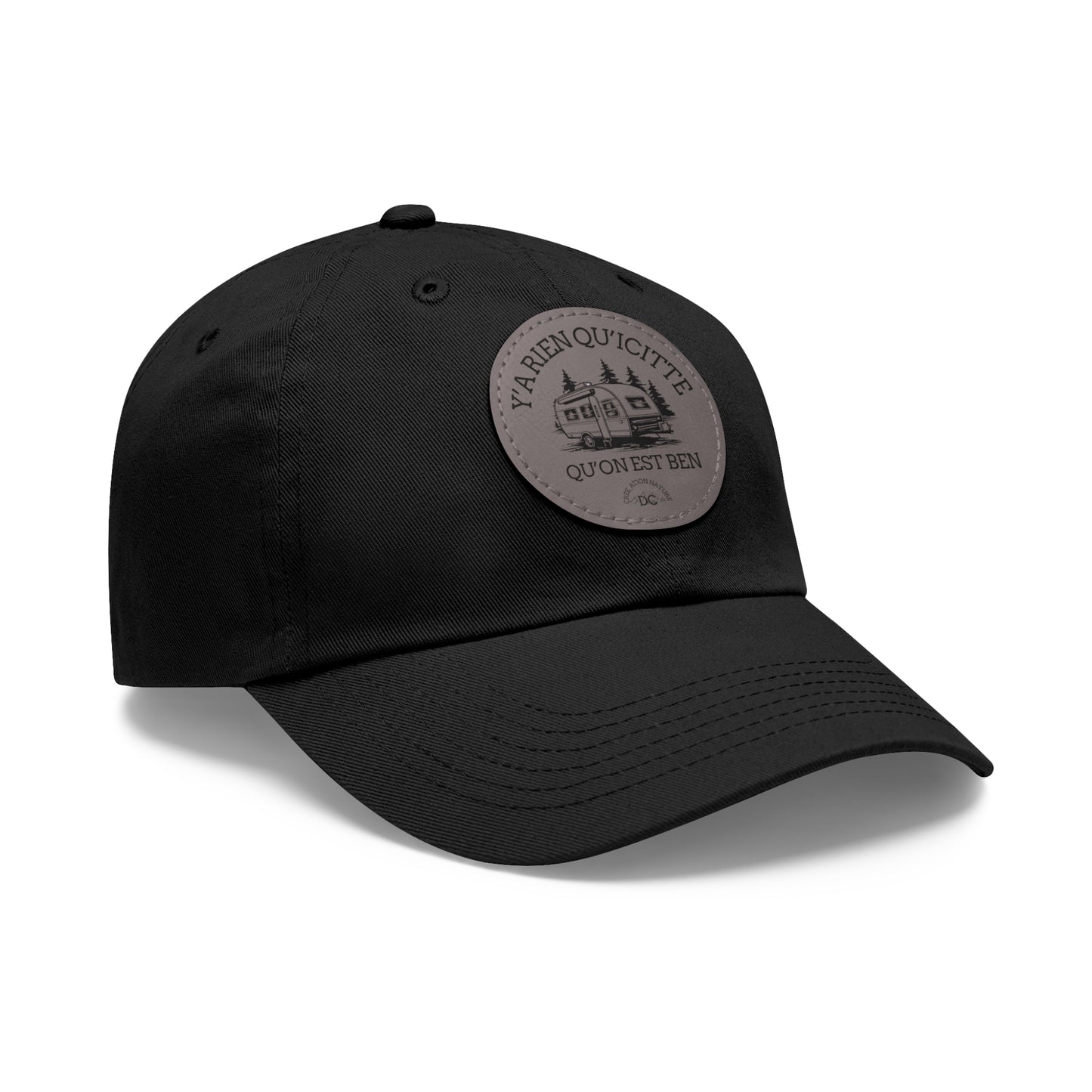 Casual Dad Hat with Leather Patch - "La Rien Qu'Quitte" - Crée_ation Nature DC