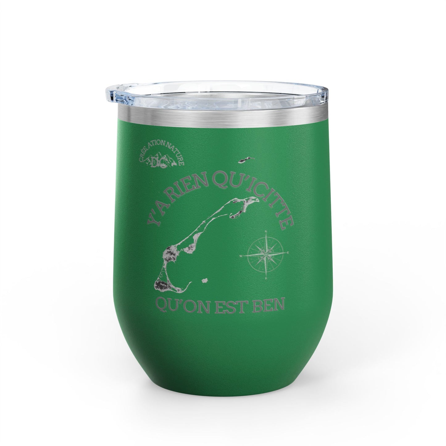 Adventure Awaits Wine Tumbler - 12oz Travel Cup with Motivational Quote Crée_ation Nature DC