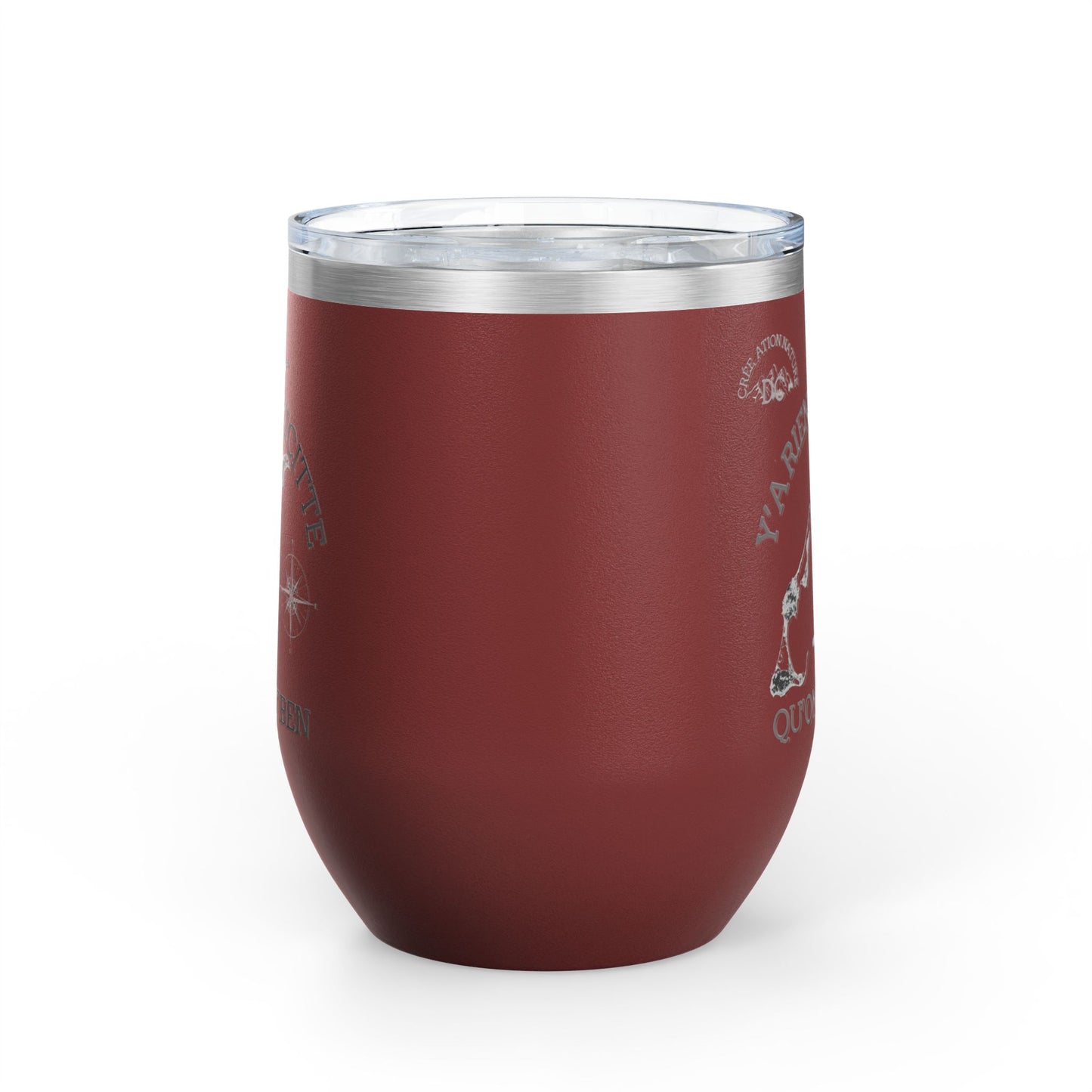 Adventure Awaits Wine Tumbler - 12oz Travel Cup with Motivational Quote Crée_ation Nature DC