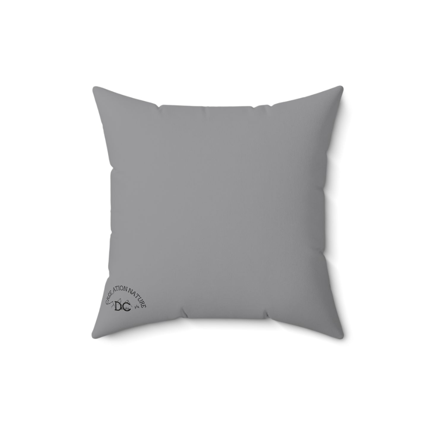 coussin décoratif-Retro Camping Square Pillow - 'Y'a Rien Qu'icitte Qu'on Est Ben'-Crée_Ation Nature DC