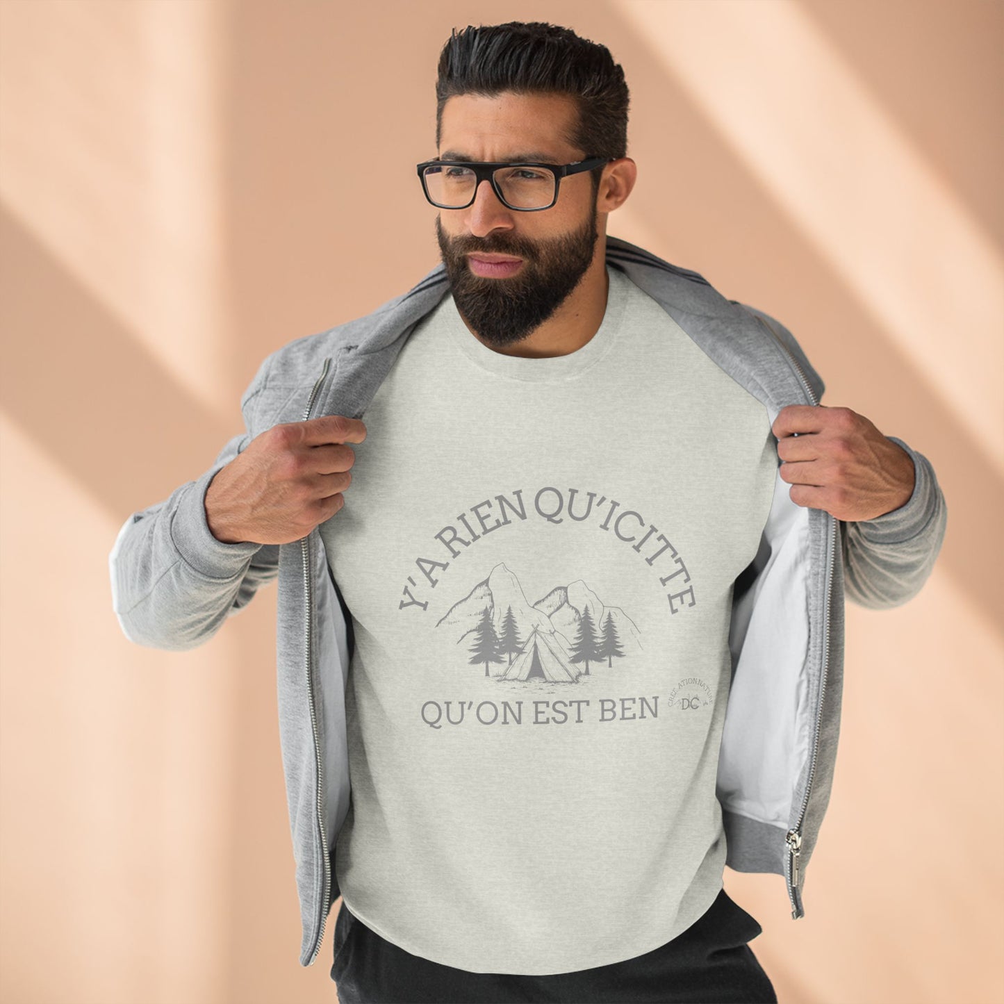 sweat-shirt unisexe à col rond - "Y’a Rien Qu’Citte Qu’On Est Ben" - Perfect for Nature Lovers