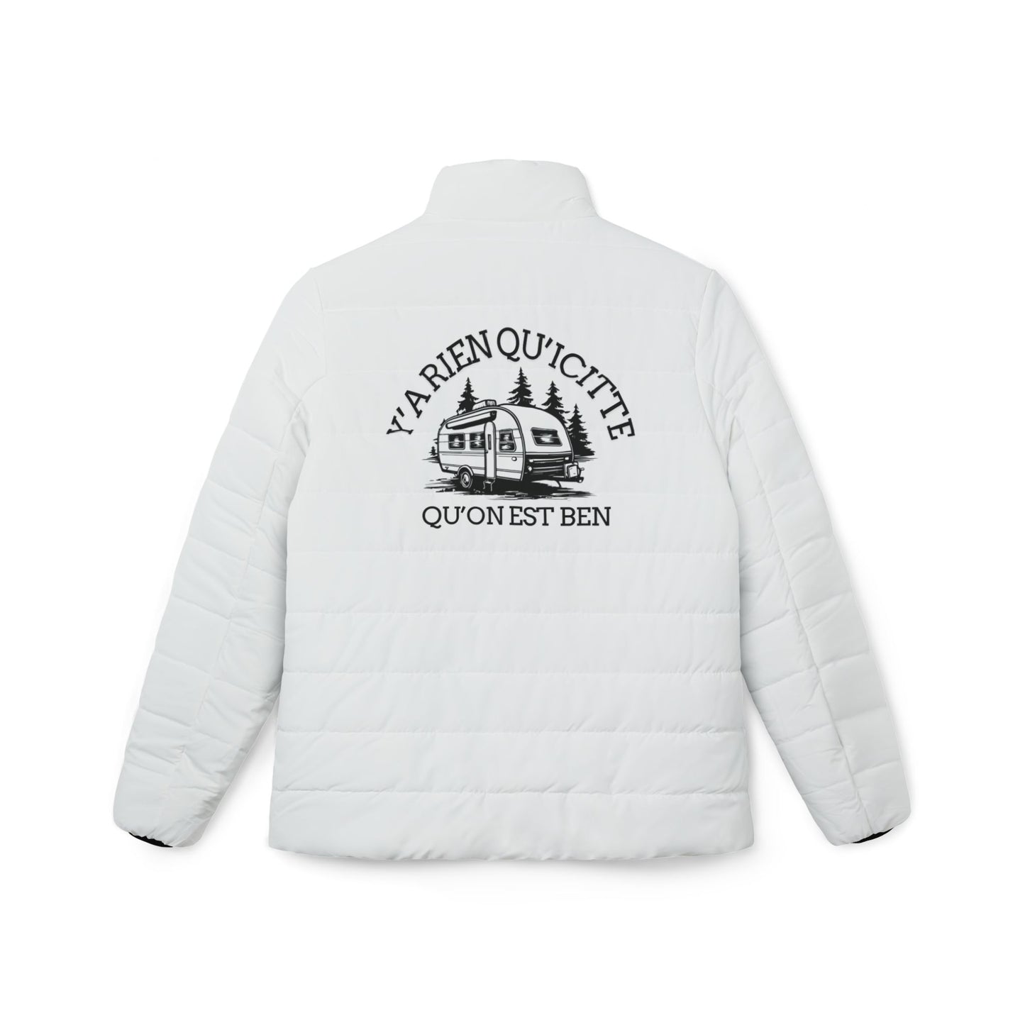Cozy Women’s Puffer Jacket with Vintage Camper Design - Perfect for Fall Adventures - Crée_ation Nature DC