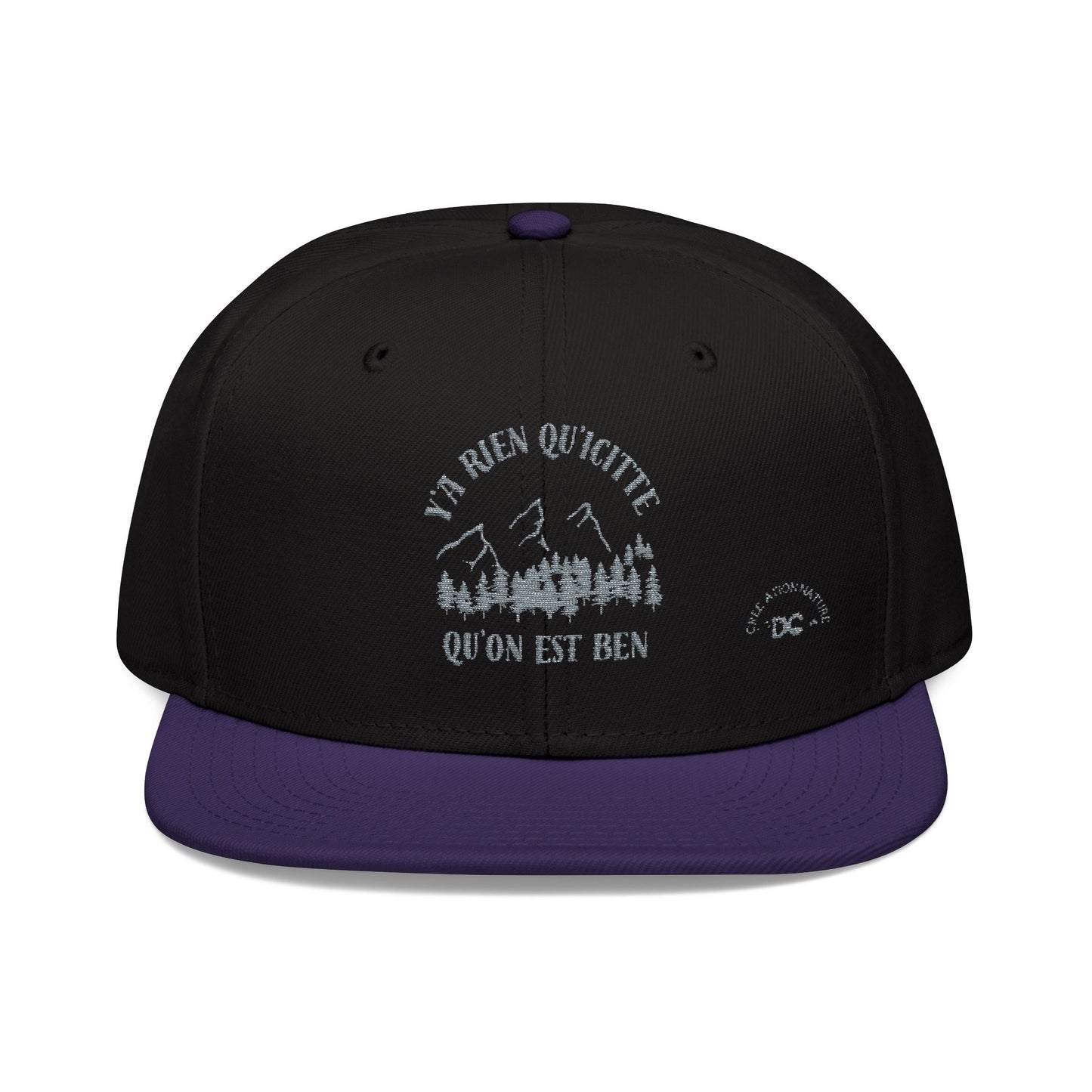 Embroidered Mountain Snapback Cap - Outdoor Adventure Hat -Crée_ation Nature DC