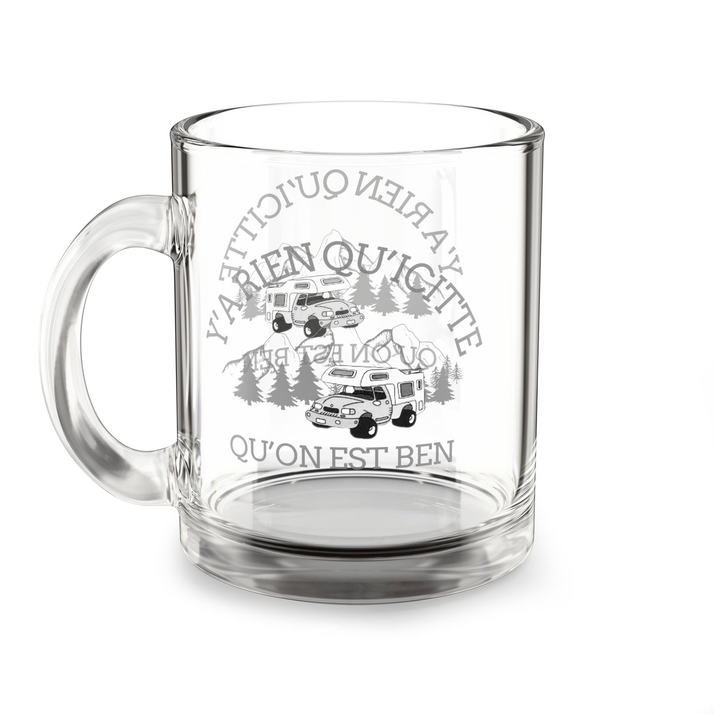 Tasse Adventure Camp Glass Mug, 10oz - Qu'on Est Ben