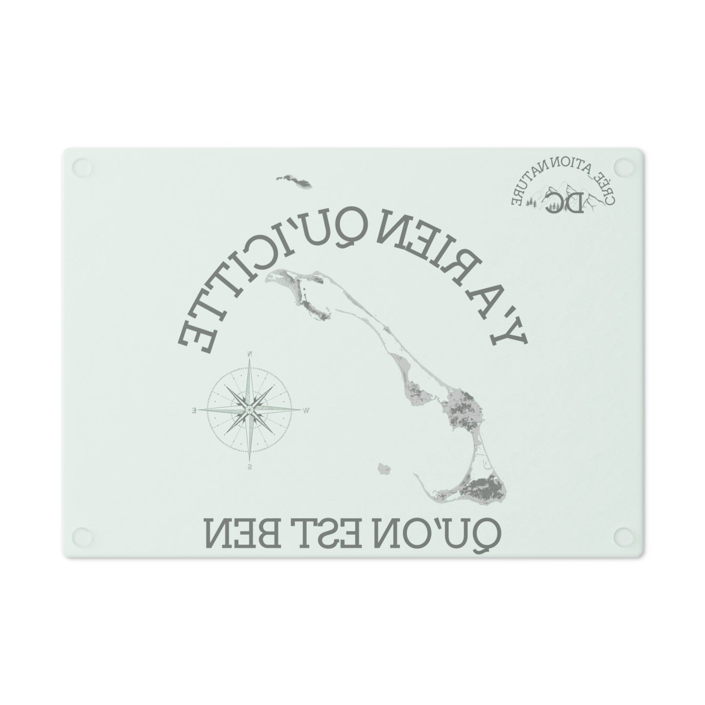planche à découper en verre trempé-Coastal Cutting Board with Inspirational Quote -Crée_Ation Nature DC