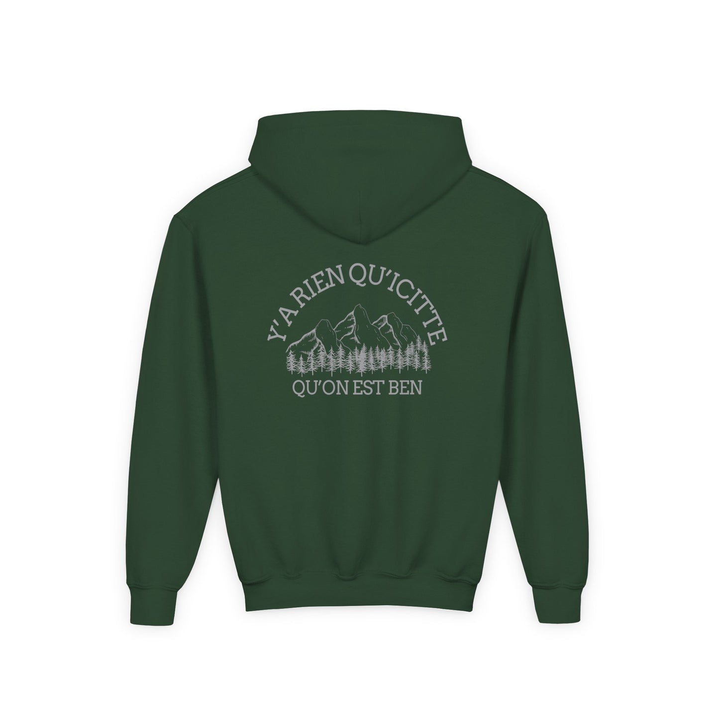 Youth Heavy Blend Hooded Sweatshirt - 'Creation Nature' & 'Ya Rien Quitté' Nature Inspired Design Crée_ation Nature DC